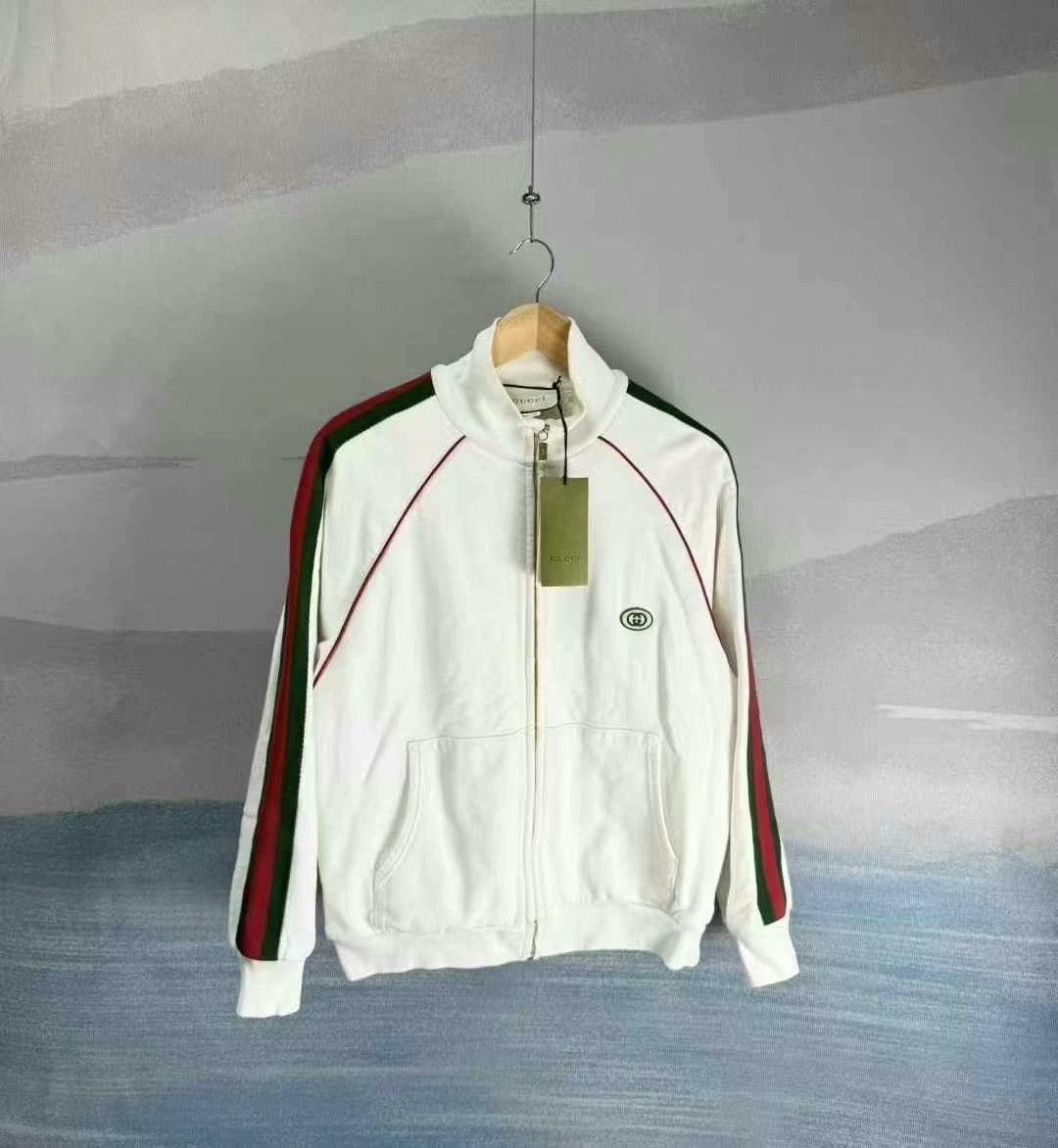 Gucci gucci white red green stripe zip-up jacket Size US XS / EU 42 / 0 - 1 Thumbnail