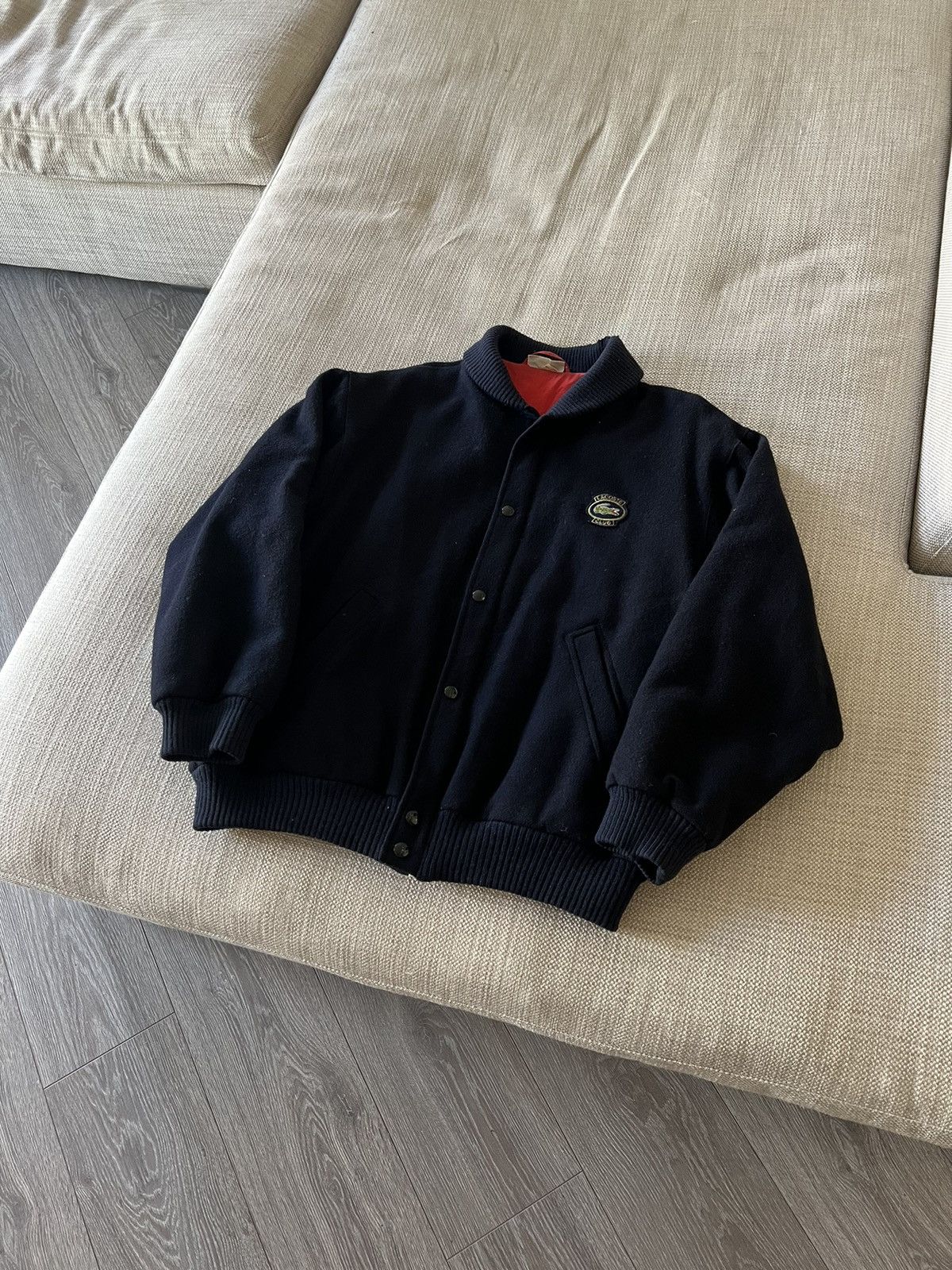 Lacoste × Vintage Vintage 80s 💥 Lacoste Jacket Wool Varsity Bomber Size US XL / EU 56 / 4 - 2 Thumbnail