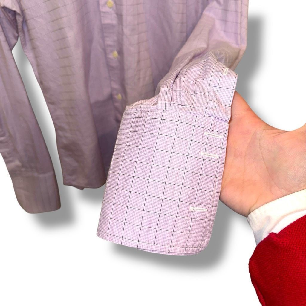 David Donahue Purple David Donahue Trim Fit French Cuff Dress Shirt Size M Size US M / EU 48-50 / 2 - 6 Thumbnail