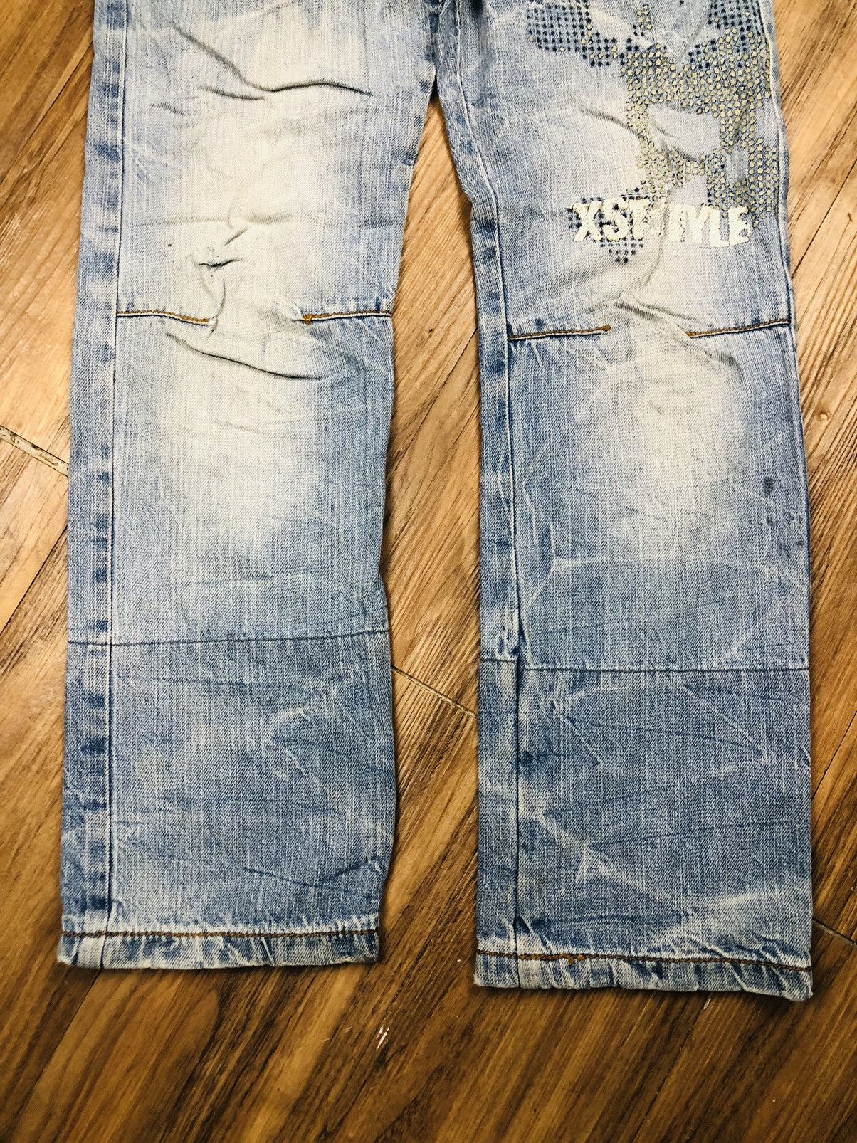 Japanese Brand BA-TSU STUDIO Y2K Reworked Distressed Denim (37) Size US 27 - 4 Thumbnail