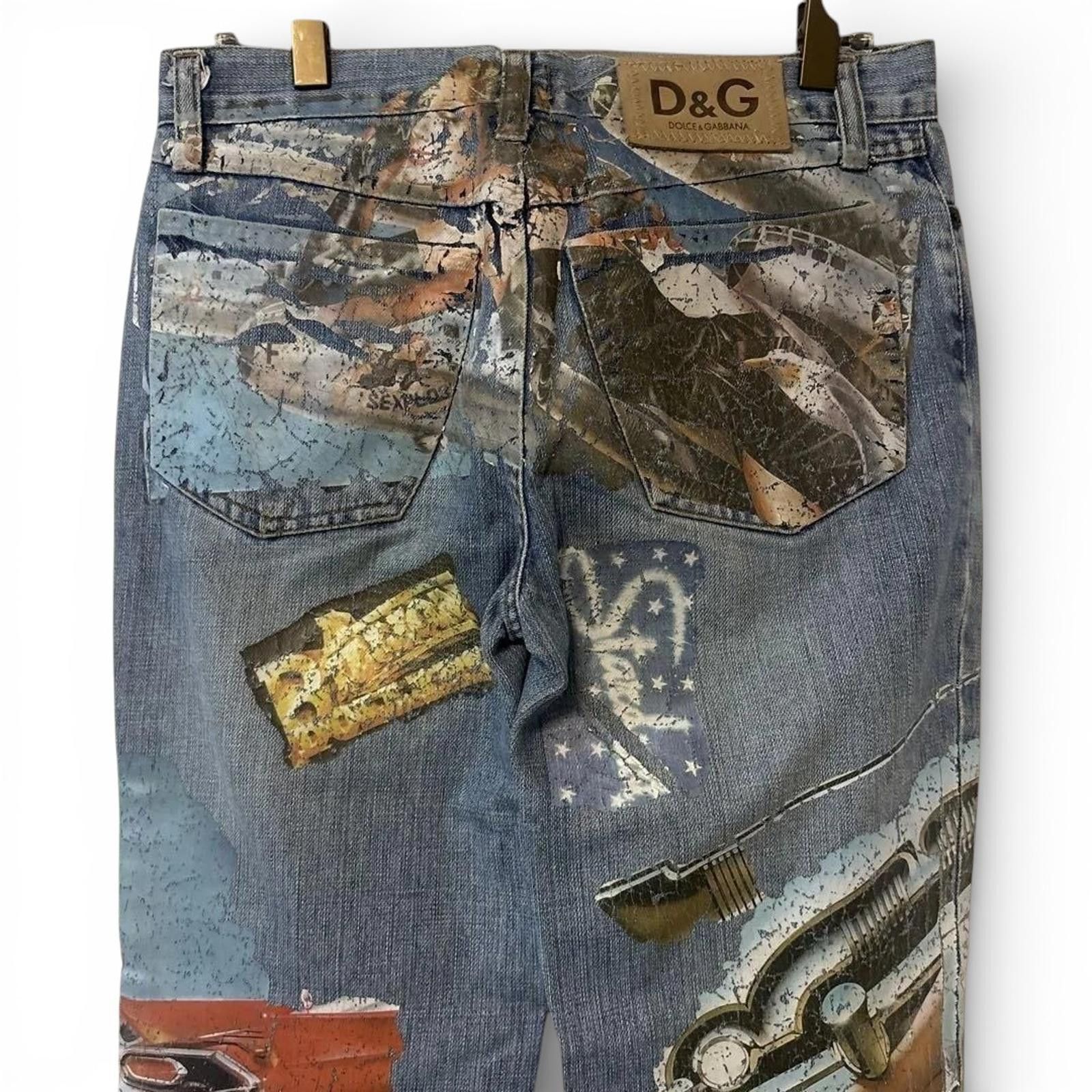 Dolce & Gabbana Dolce & Gabbana - Printed Denim Jeans Size 30" / US 8 / IT 44 - 6 Thumbnail