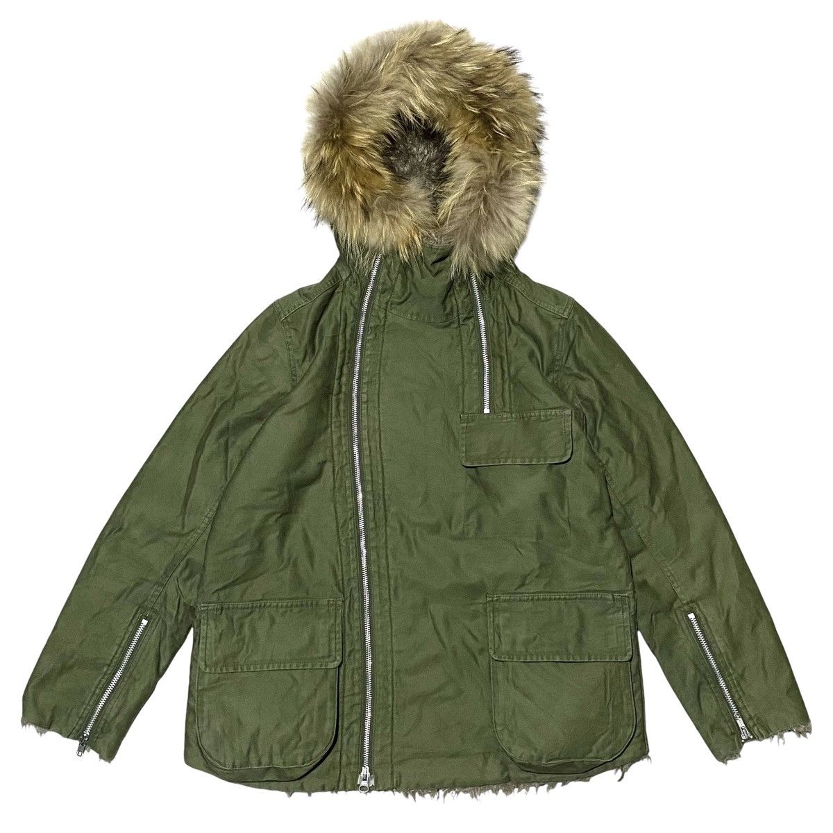 Zucca 🔥RARE🔥 Zucca 00s asymetircal fur lined jacket Size US L / EU 52-54 / 3 - 1 Thumbnail