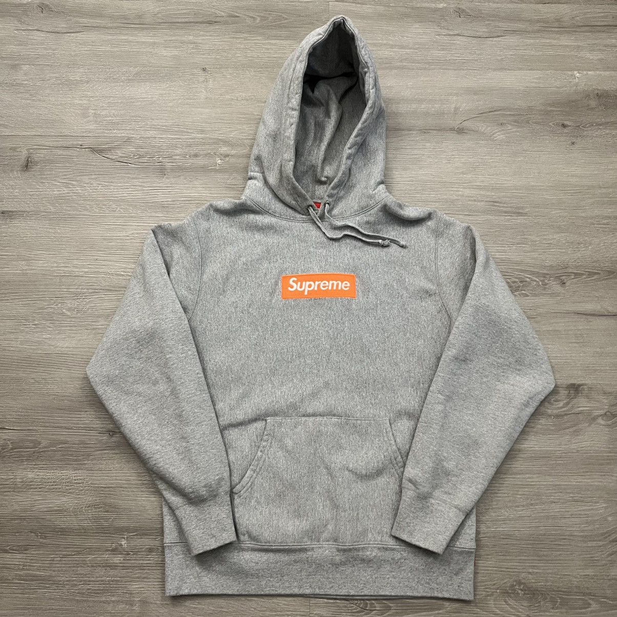 Supreme Supreme Box Logo Hoodie Grey/Orange FW17 Size US M / EU 48-50 / 2 - 2 Thumbnail
