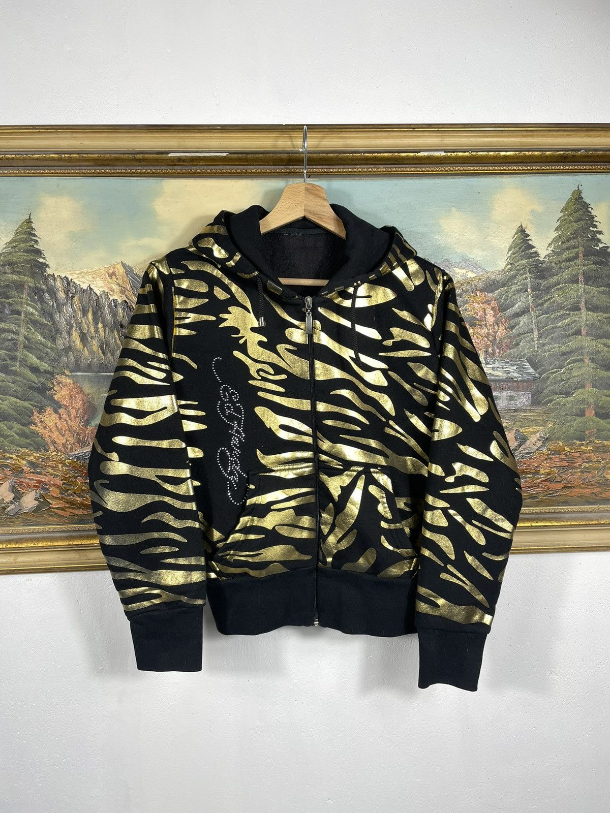 Christian Audigier × Ed Hardy × Vintage Ed Hardy Retro 00s Hoodie With Crystals Affliction Grunge Size US XS / EU 42 / 0 - 2 Thumbnail