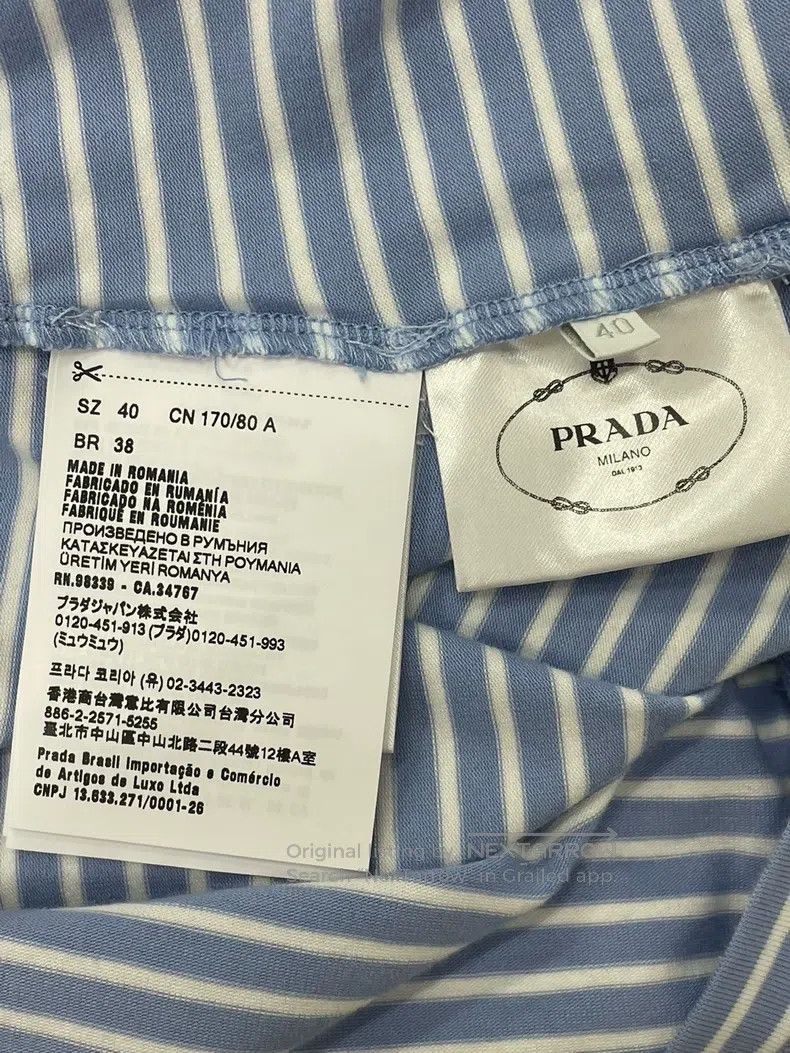 Prada Prada Blue and white striped long sleeves Size S / US 4 / IT 40 - 5 Thumbnail