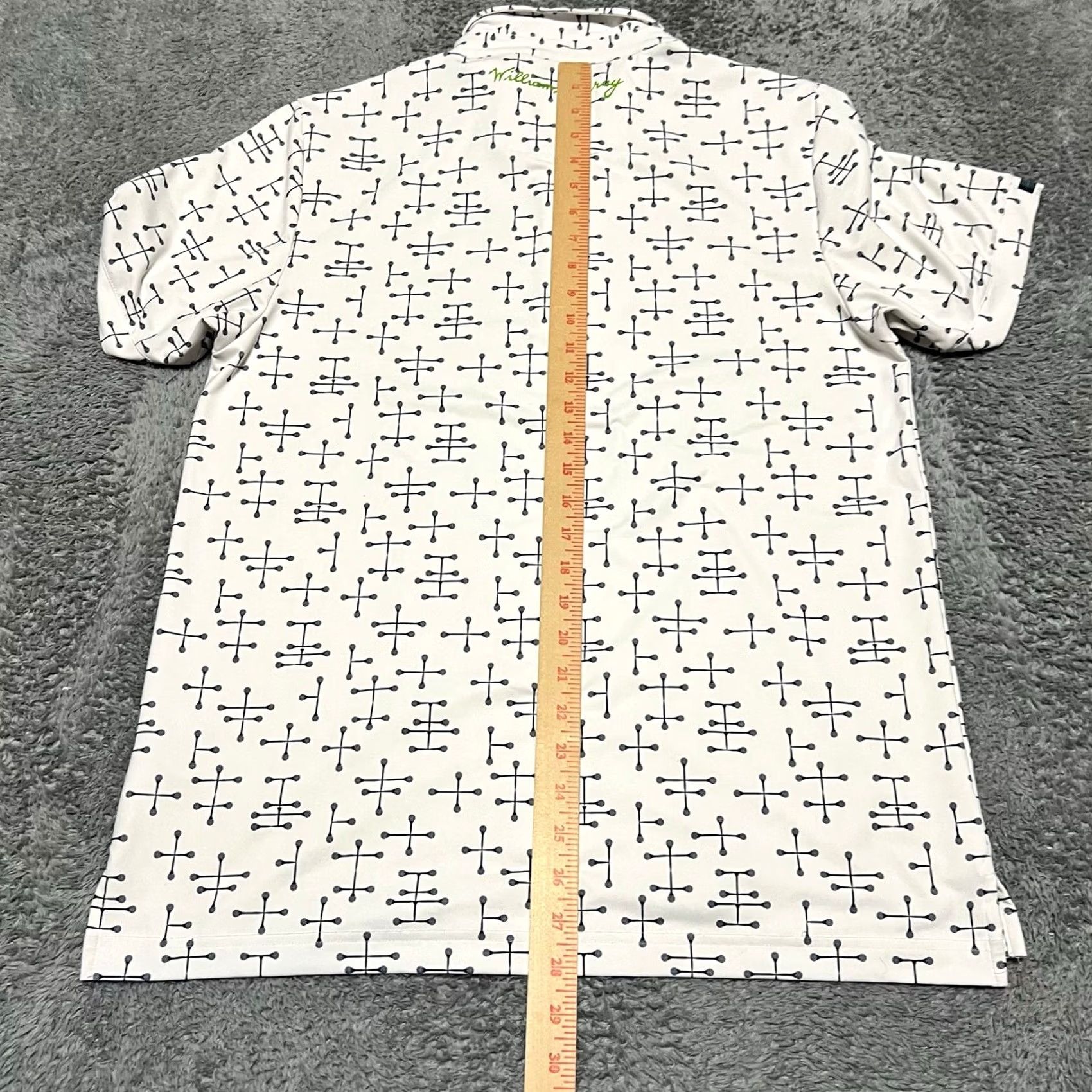Vintage William Murray Polo Shirt Mens Medium White Performance Golf Geometric Size US M / EU 48-50 / 2 - 6 Thumbnail