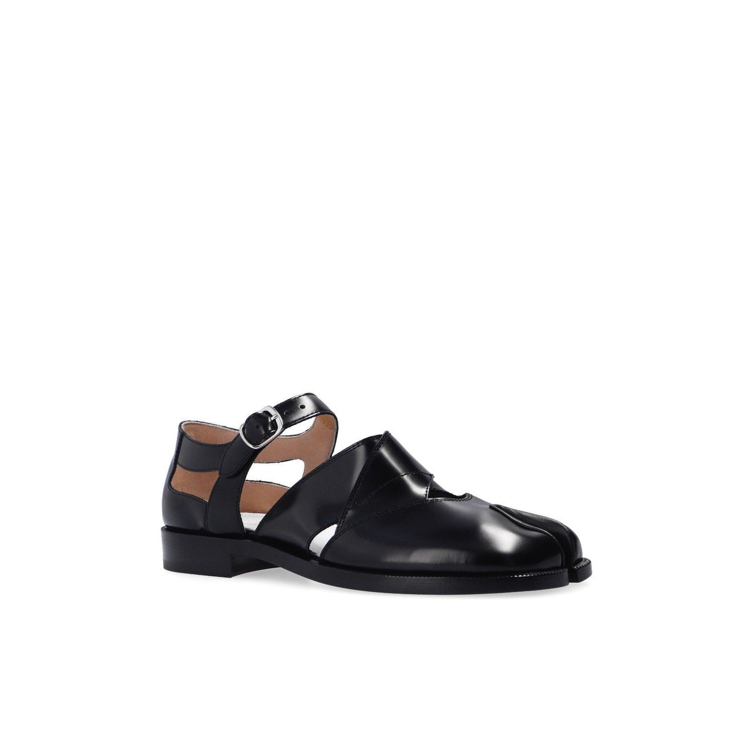 Maison Margiela MAISON MARGIELA Tabi Split Toe Black Leather Sandals New & A Size US 9.5 / IT 39.5 - 2 Thumbnail
