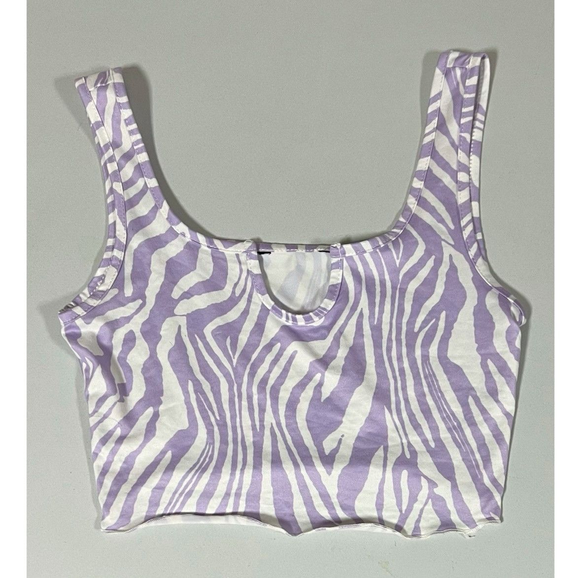 Japanese Brand Purple Pastel Zebra Print Y2K Crop Top T-Shirt Cami Size XS🦓 Size XS / US 0-2 / IT 36-38 - 2 Thumbnail