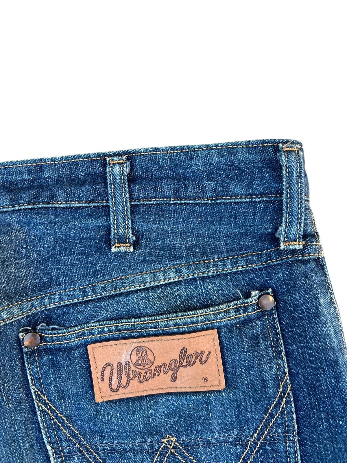 Wrangler Vintage 90s Wrangler Blue Bell Mud Denim Selvedge Jeans Size US 35 - 19 Thumbnail