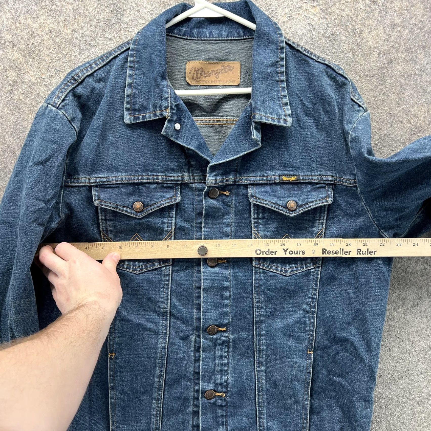 Wrangler VINTAGE Wrangler Denim Jacket Mens L Blue Denim Button M-159 Western Trucker USA 90s Mens Size US L / EU 52-54 / 3 - 3 Thumbnail