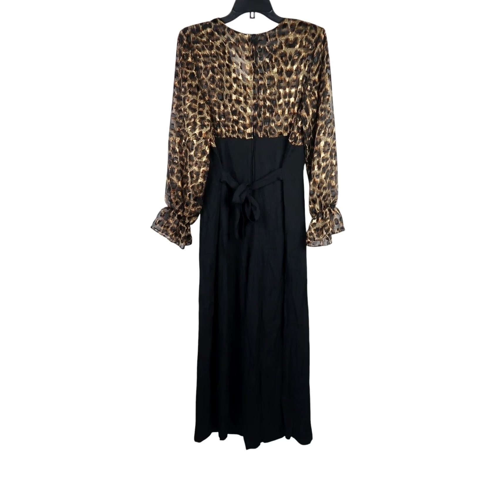 Vintage VINTAGE Rory Brown Leopard and Black Wide Leg Jumpsuit L Size 36" / US 14 / IT 50 - 3 Thumbnail