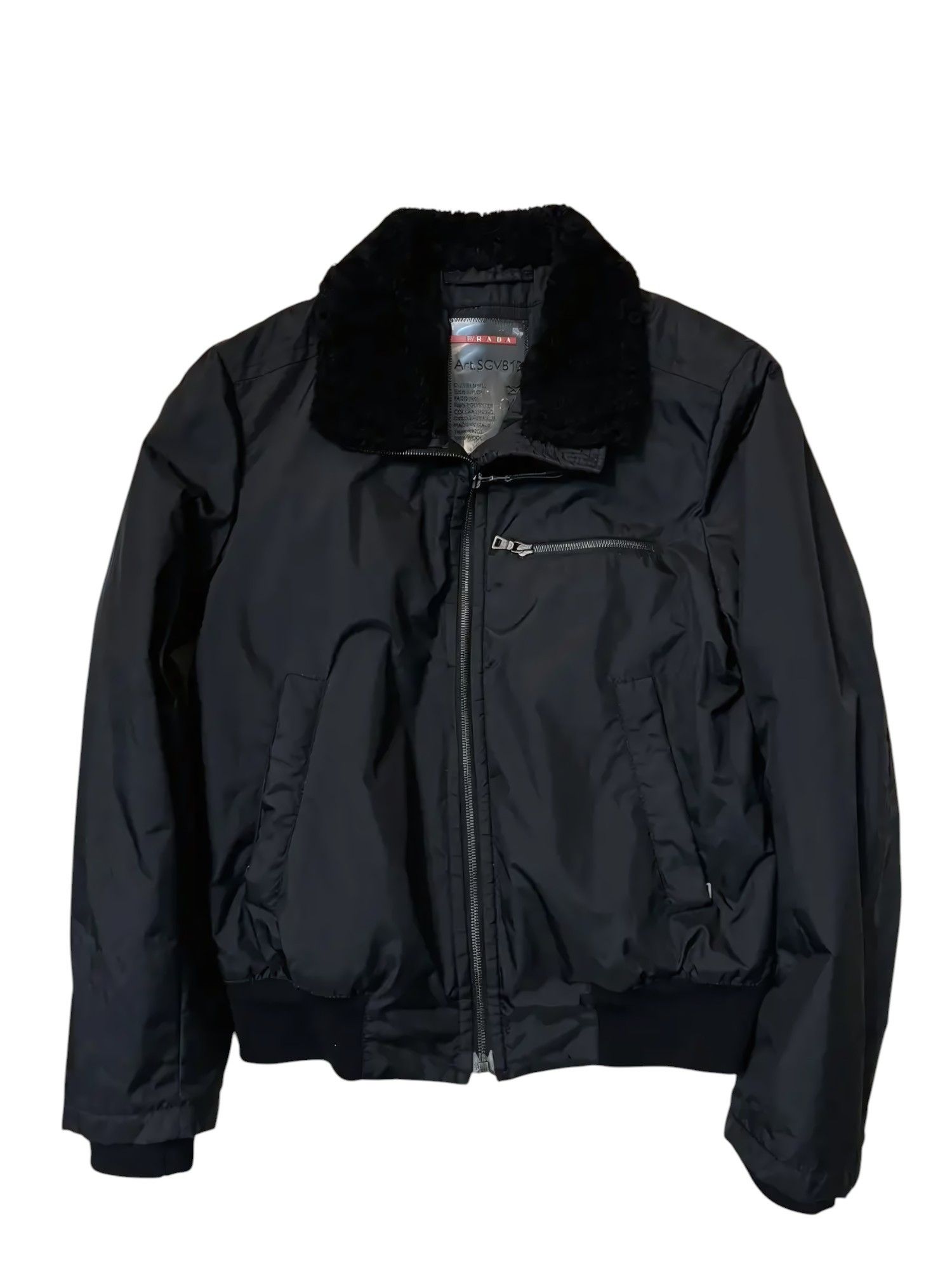 Prada FUR COLLAR GORE TEX NYLON BIKER BOMBER JACKET Size US XXL / EU 58 / 5 - 1 Thumbnail