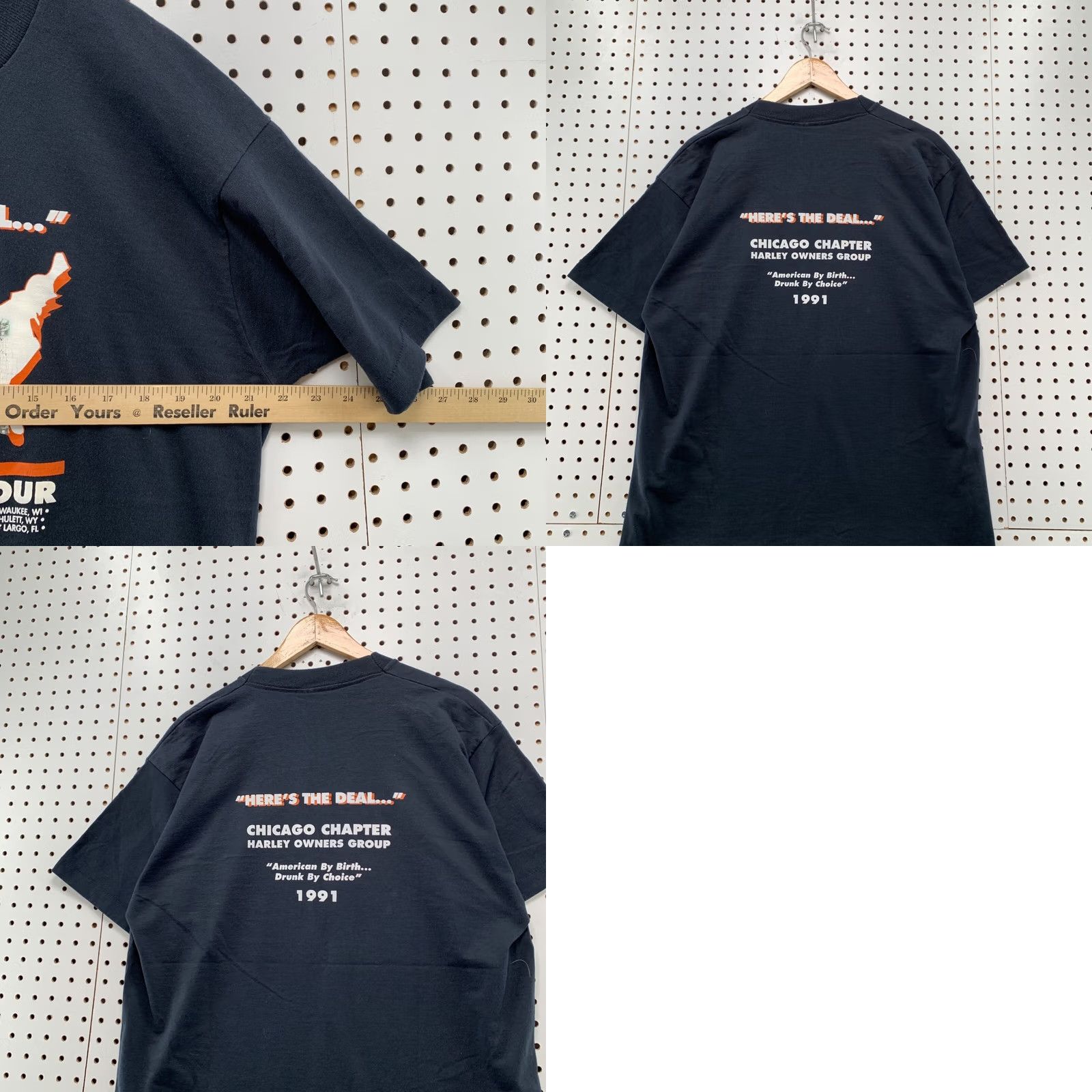 Vintage VINTAGE Harley Owner Group 1991 Ultimate Tour Shirt Mens XL Black USA Size US XL / EU 56 / 4 - 9 Thumbnail