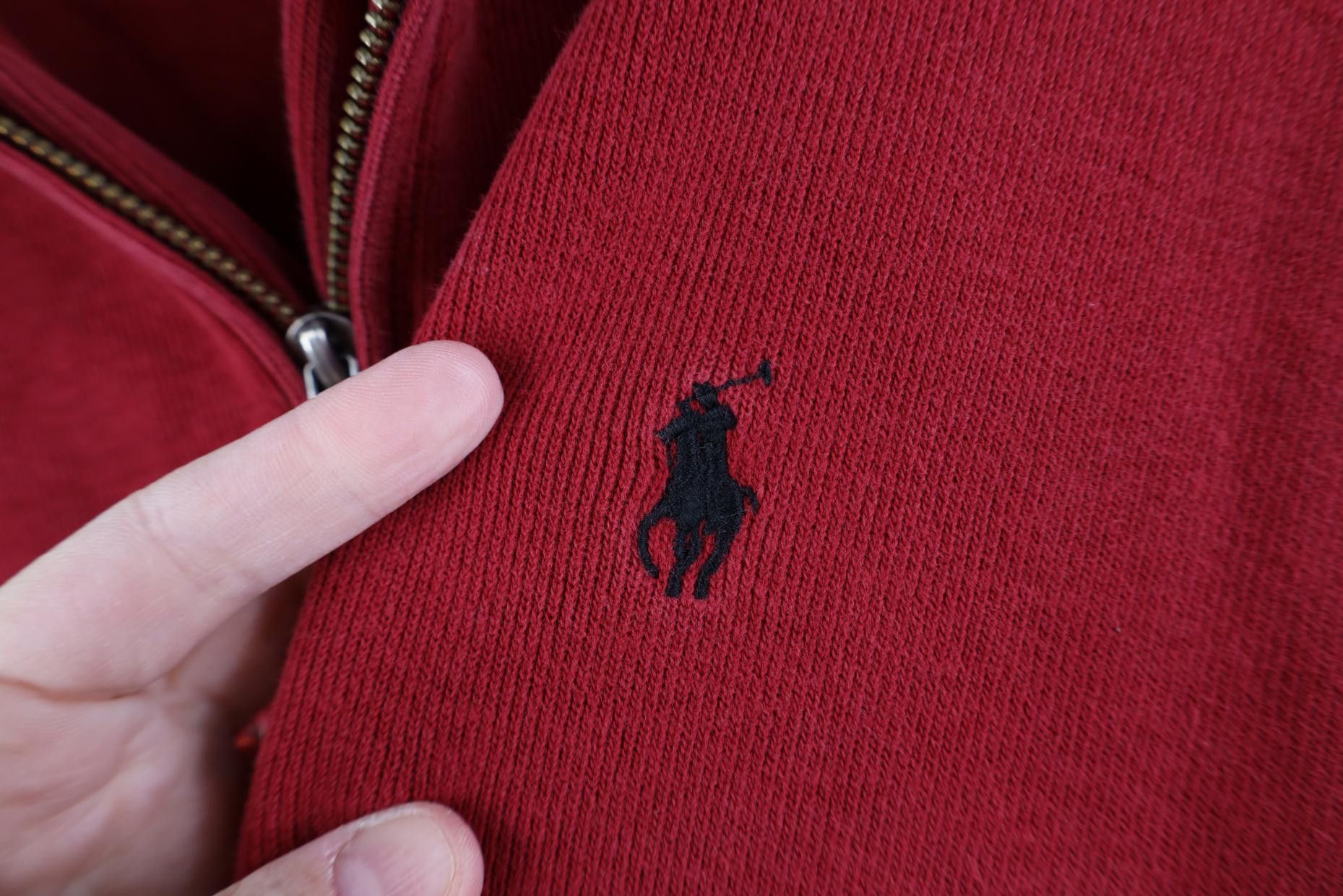 Polo Ralph Lauren Vintage 90s Ralph Lauren Ribbed Knit 1/4 Zip Sweater Red Size US L / EU 52-54 / 3 - 4 Thumbnail