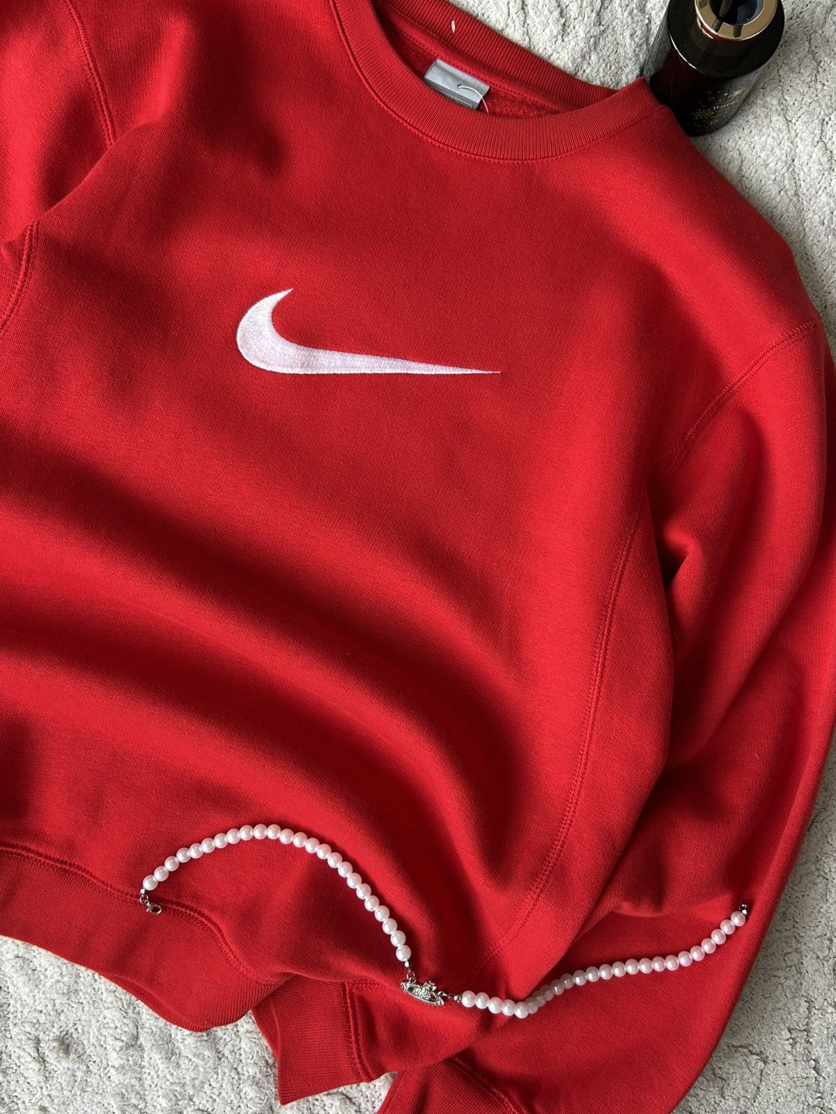 Nike Vintage sweatshirt nike big logo swoosh red Size US XS / EU 42 / 0 - 3 Thumbnail