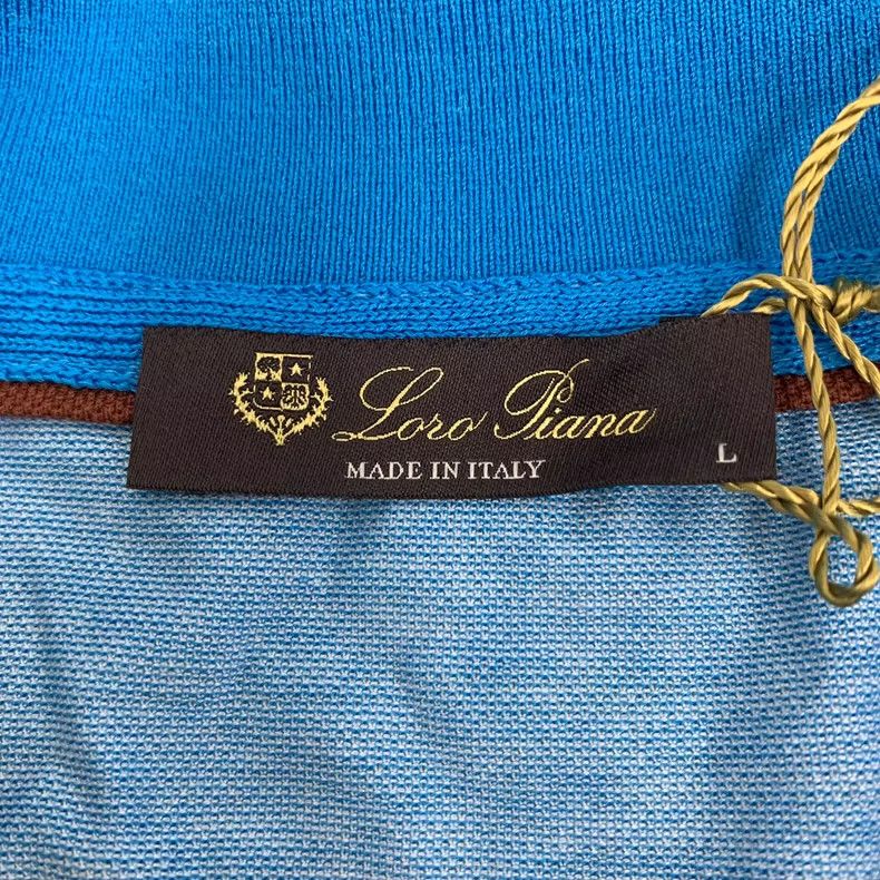 Loro Piana LORO PIANA Blue cotton collar short sleeve Polo shirt Size L / US 10 / IT 46 - 5 Thumbnail