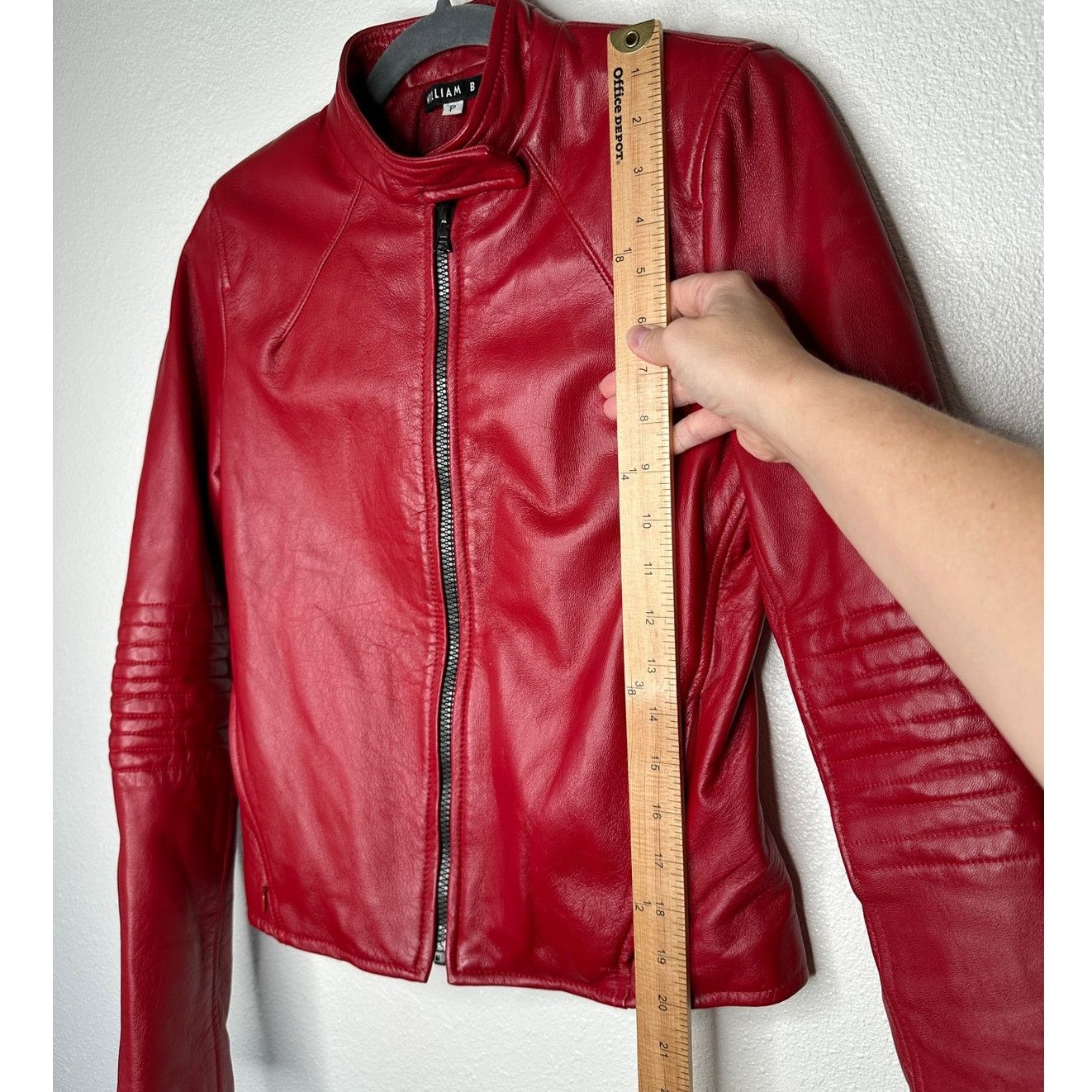 Other William B Red Leather Moto Jacket Front Zip Silk Lining S Size S / US 4 / IT 40 - 9 Thumbnail