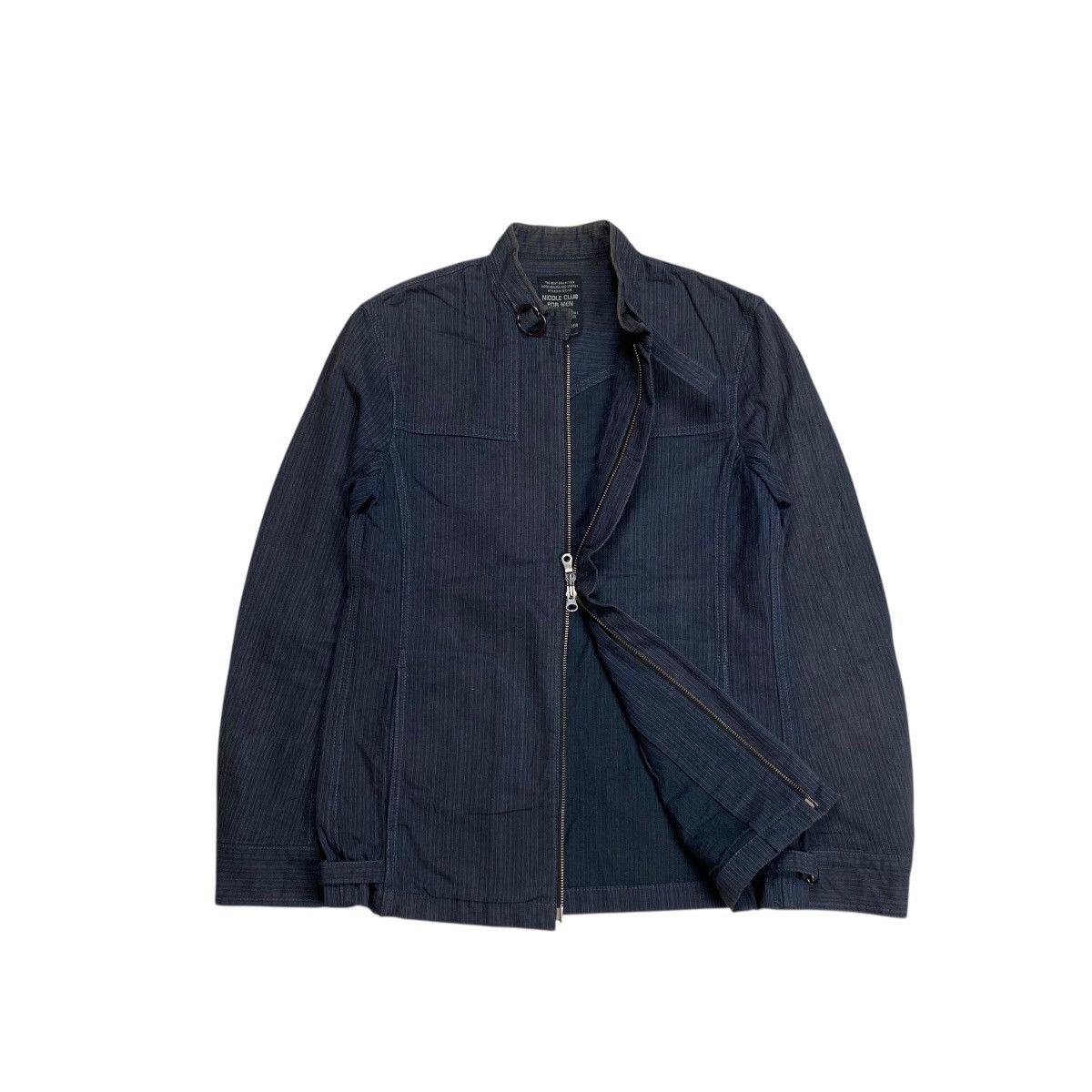 Nicole Club Nicole Club For Men Bikers Denim Stripe Two-Way Jacket Size US M / EU 48-50 / 2 - 3 Thumbnail