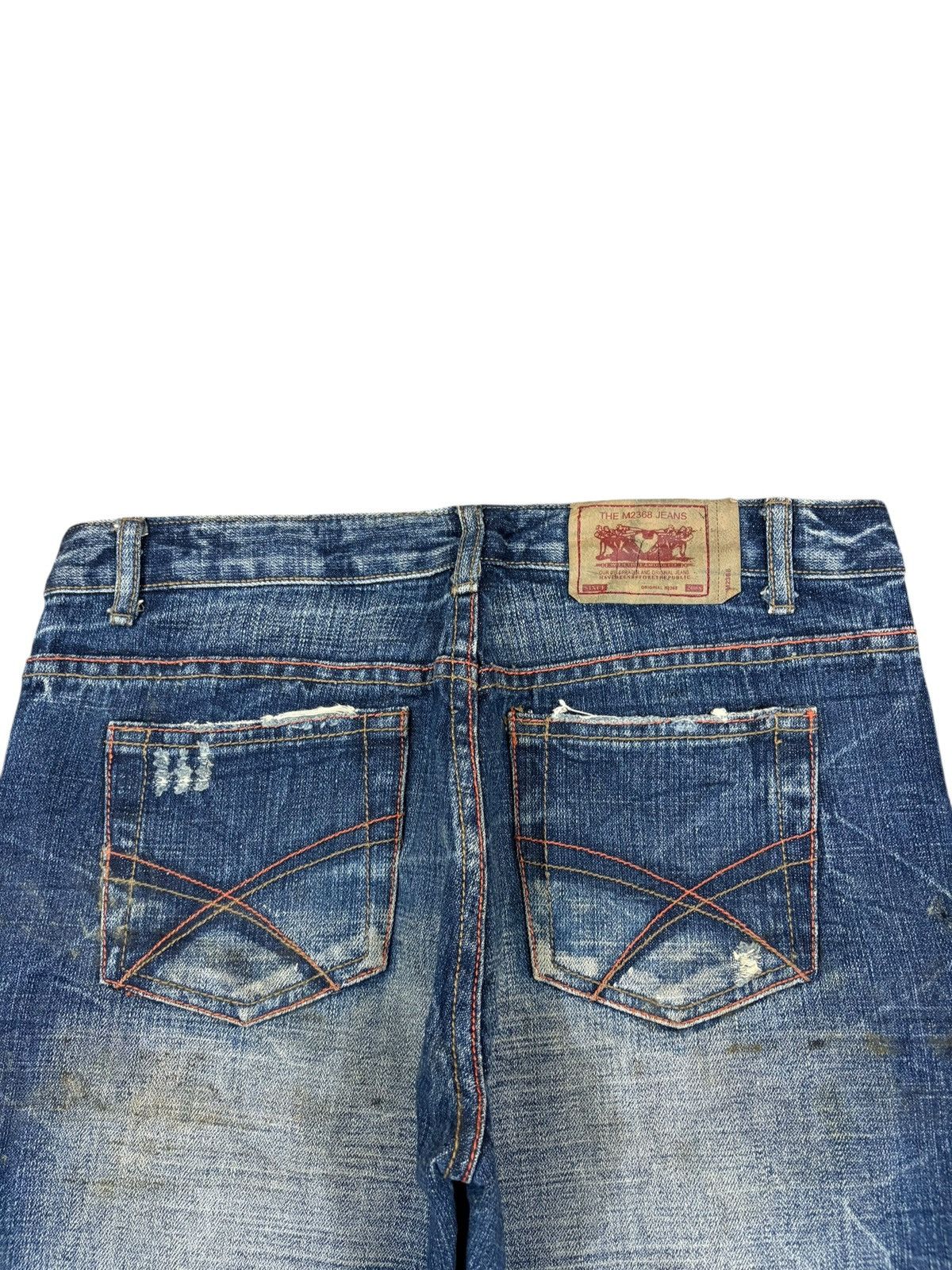 Japanese Brand Vintage Japanese Brand Crack Mud Wash Distressed Loose Jeans Size US 31 - 8 Thumbnail