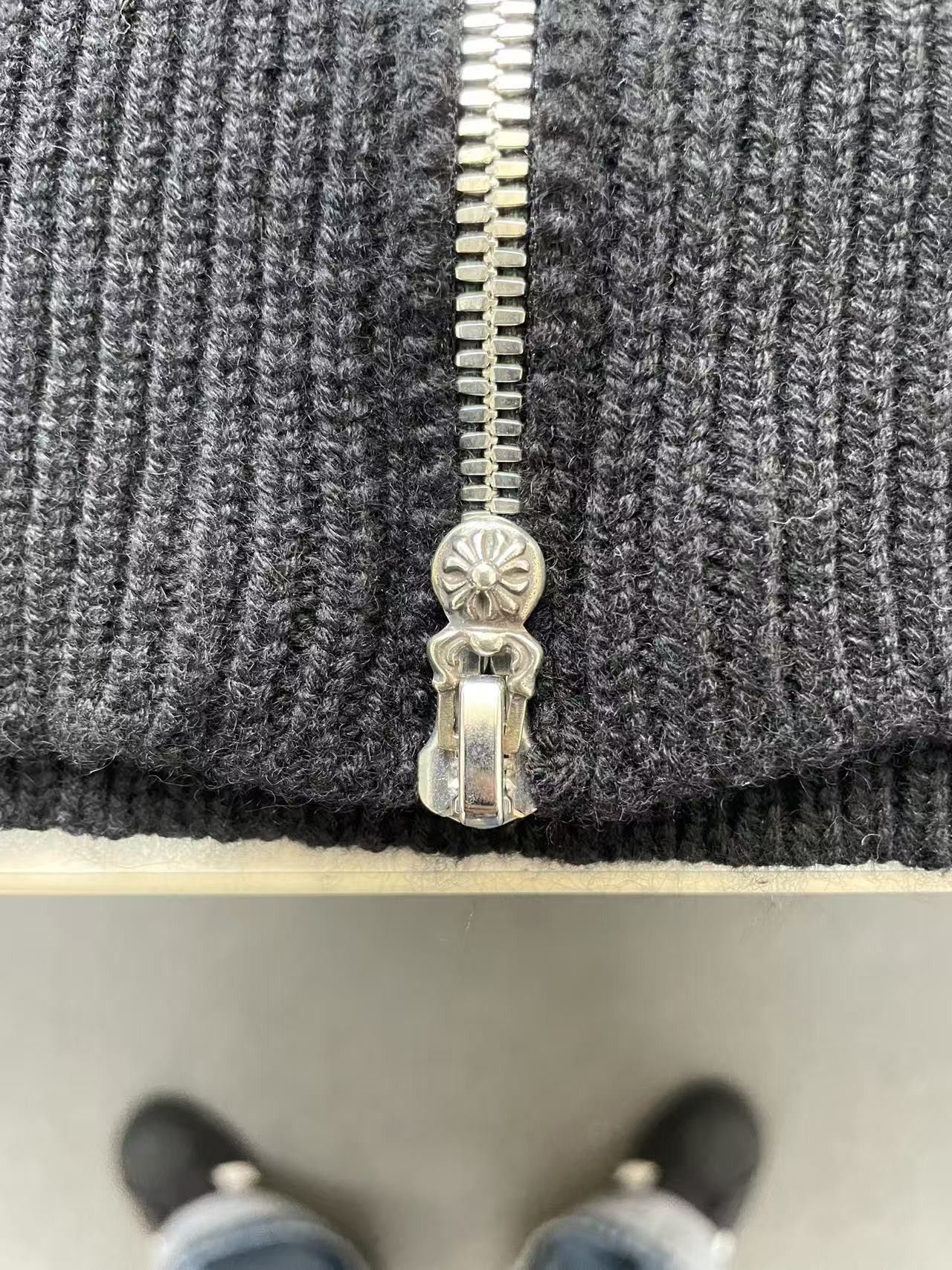 Chrome Hearts Chrome Hearts Cashmere Triple Cross Patch Zip Up Hoodie Size US L / EU 52-54 / 3 - 6 Thumbnail