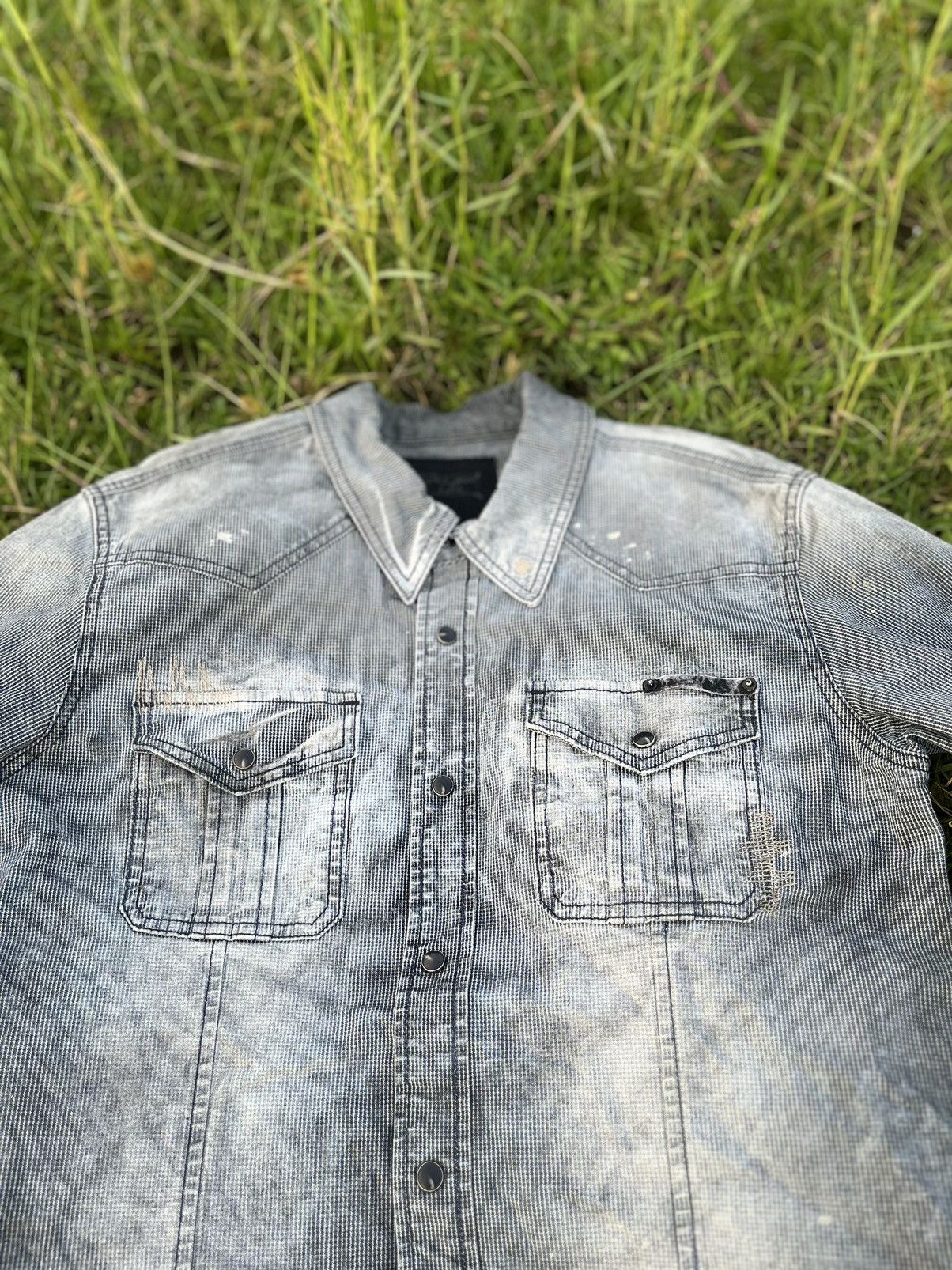 Japanese Brand Buckaroo Washed Denim Shirt Vintage Size US L / EU 52-54 / 3 - 2 Thumbnail