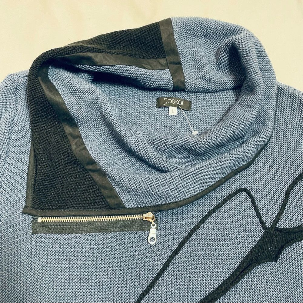 Other New Jaskar Sweater Blue Black Cotton Blend European Sweater Size L / US 10 / IT 46 - 9 Thumbnail