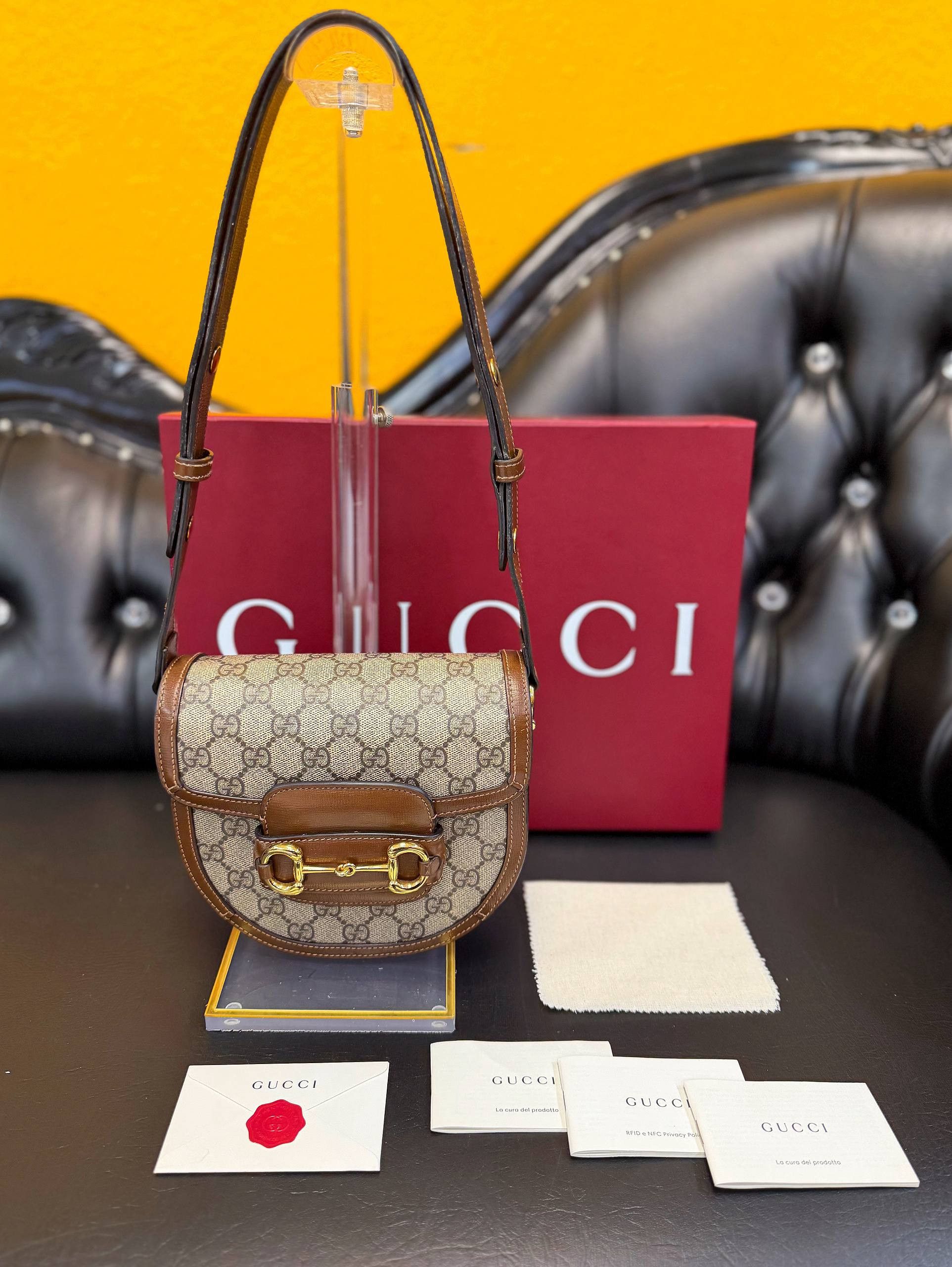 Gucci Gucci GG Supreme Monogram Mini Horsebit 1955 Rounded Size ONE SIZE - 1 Thumbnail