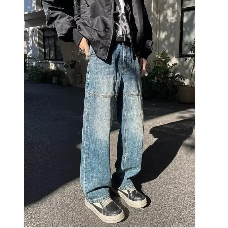 Japanese Brand Retro loose straight leg wide leg slightly flared jeans Size US 32 / EU 48 - 4 Thumbnail