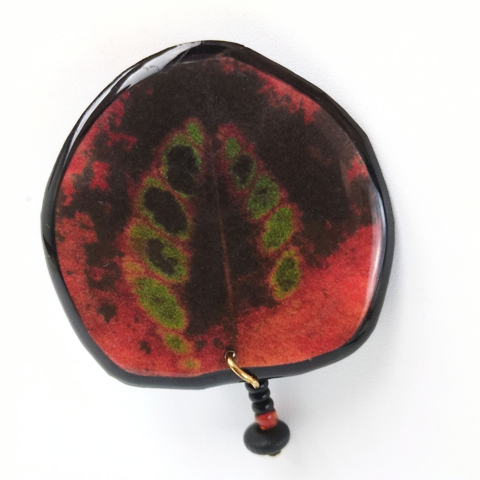 Vintage Vintage Estate Jewelry Brooch Pin, Resin Geode Leaf Design Size ONE SIZE - 1 Thumbnail