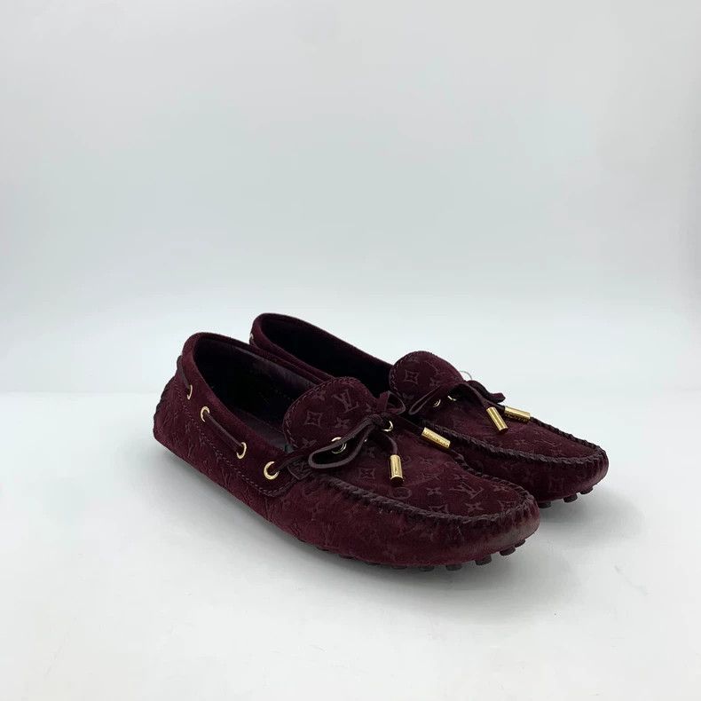 Louis Vuitton Louis Vuitton Burgundy logo presbyopic full print lace-up Size US 5.5 / IT 35.5 - 2 Thumbnail