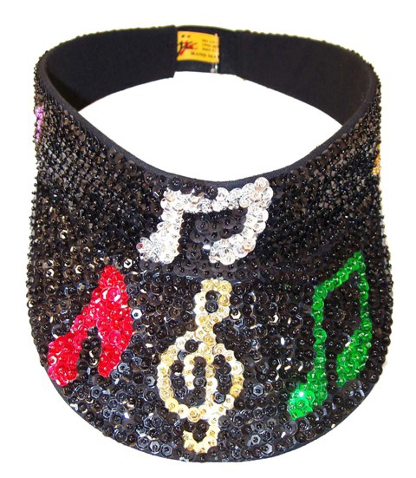 Designer Sequin Sun Visor Black with music Multicolor Size ONE SIZE - 1 Preview