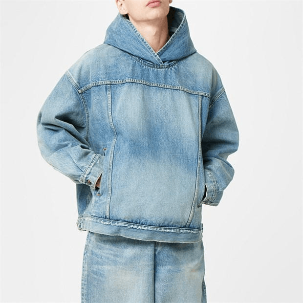 Balenciaga Oversized Denim Oth Hoodie Size US M / EU 48-50 / 2 - 5 Thumbnail