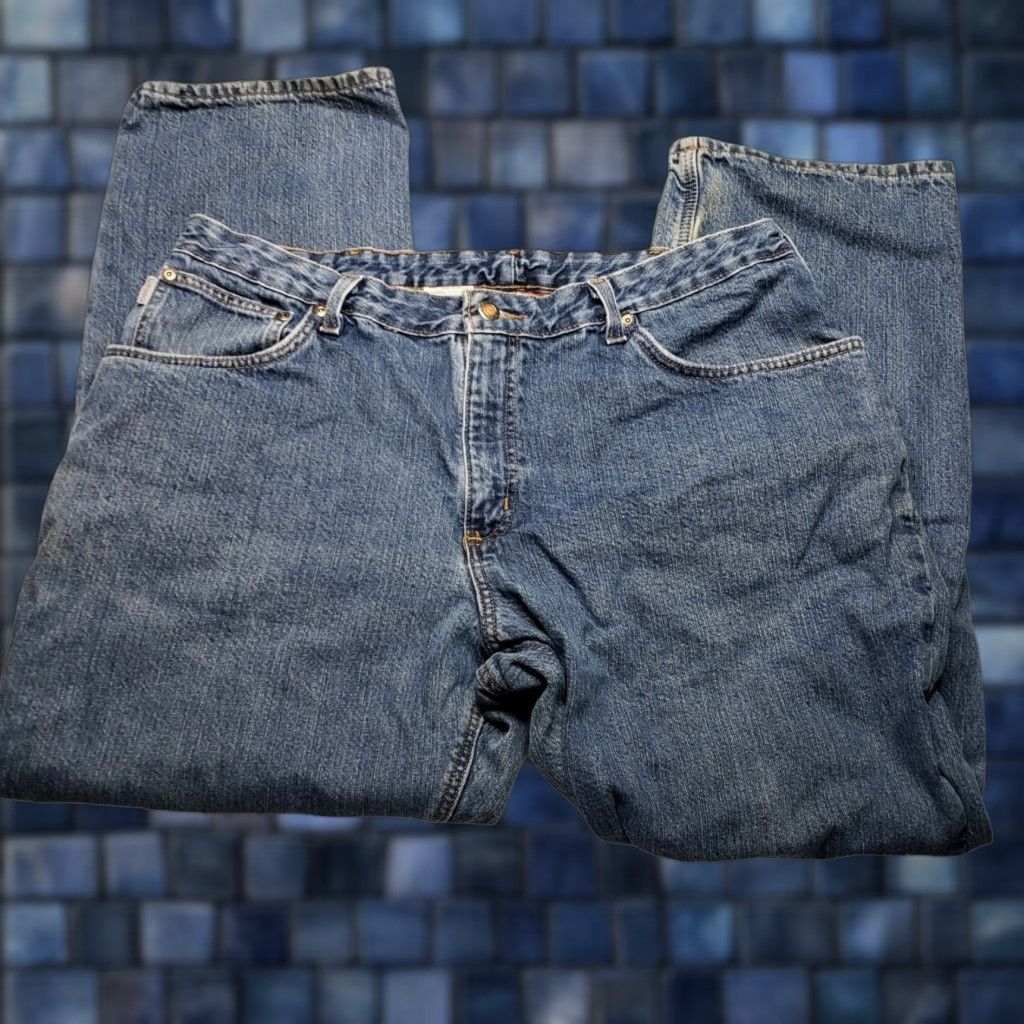 Carhartt Carhartt Jeans Flannel Lined 18/30 Work Pants Women Straight 32 Inseam Blue 100% Cotton Sp Size 40" / US 18 - 1 Thumbnail