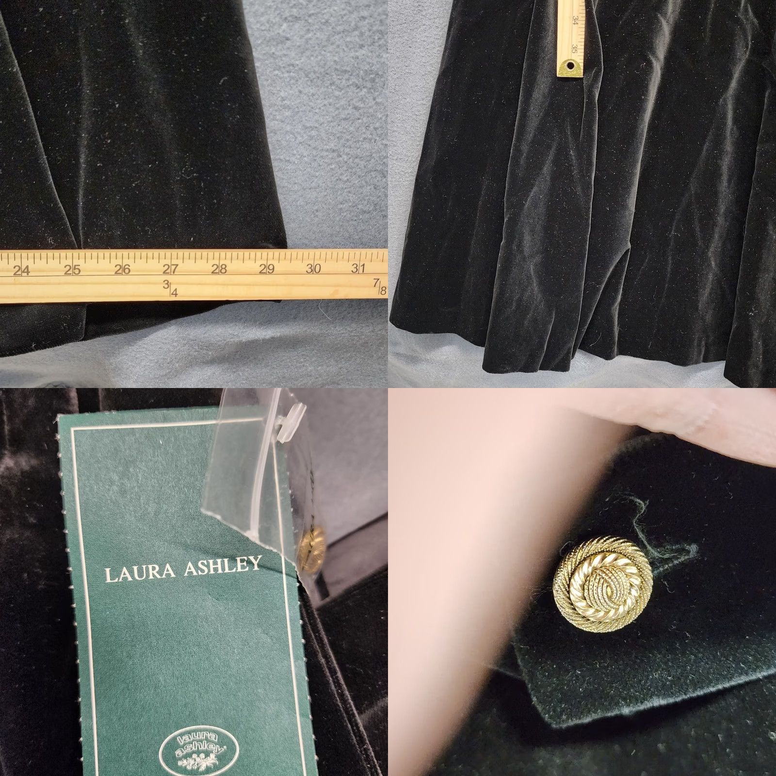 Laura Ashley VINTAGE Laura Ashley Dress Womens 12 Black Velvet Victorian Whimsygoth Belt Size XL / US 12-14 / IT 48-50 - 8 Thumbnail