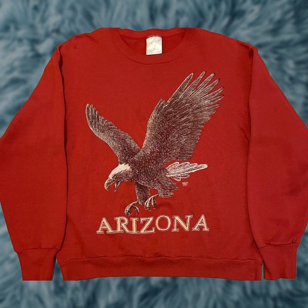Vintage VINTAGE 90s Arizona Eagle Faded Sweatshirt Hoodie XS Red Men XL? XS — Note: Original mentions Large tag, fits XS small; no new info added Size US XS / EU 42 / 0 - 1 Thumbnail