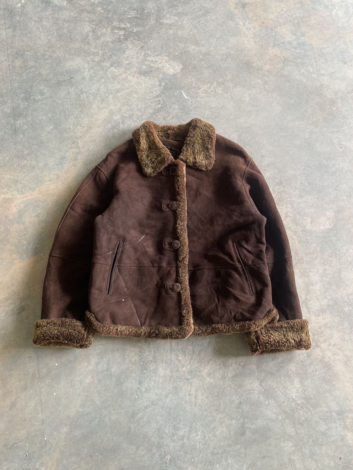 Vintage SOLETTO 80s B-3 FLIGHT JACKET LEATHER LAMBSKIN FUR LGB Size US M / EU 48-50 / 2 - 1 Thumbnail