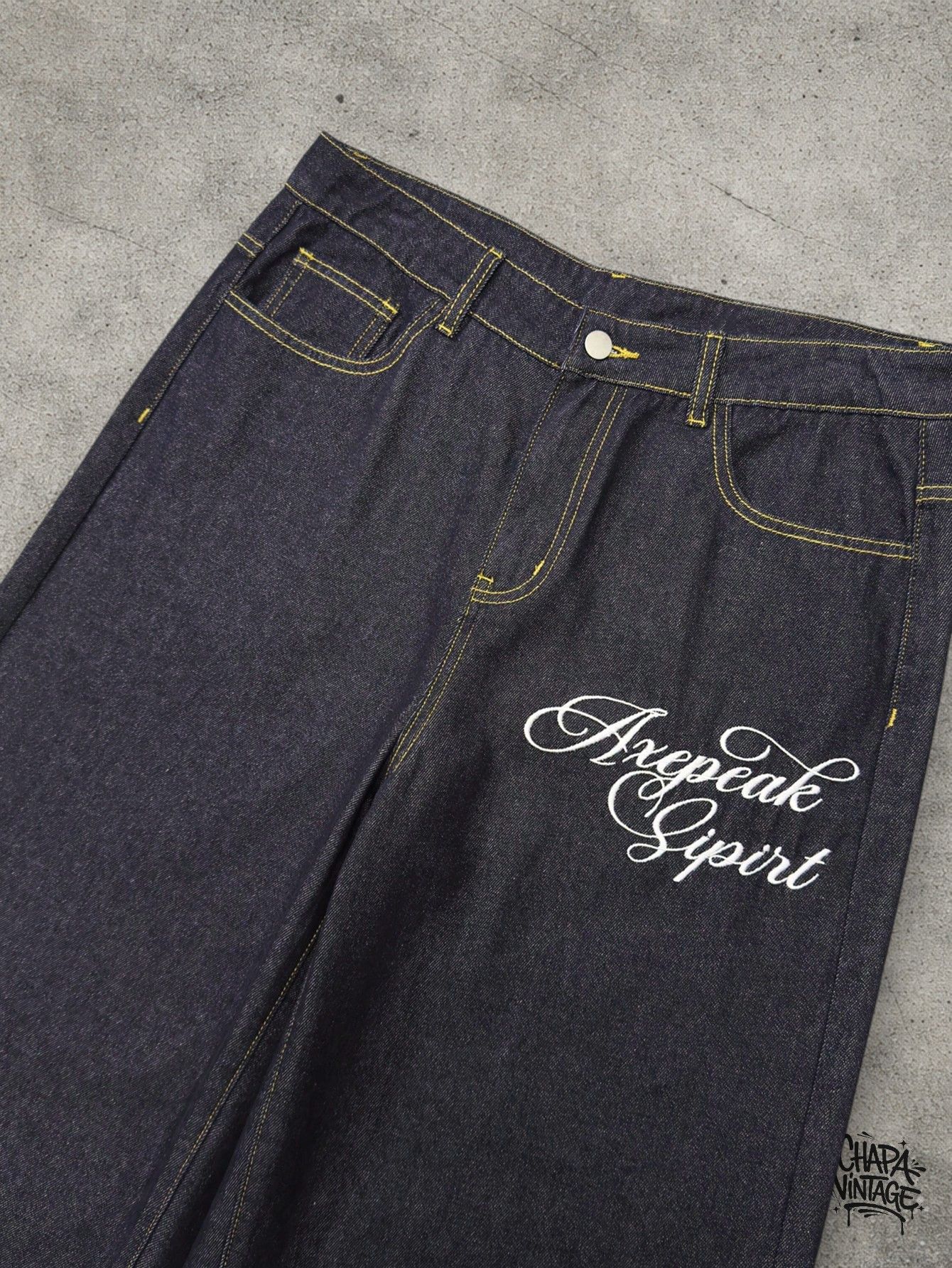 Japanese Brand Dark jeans unique denim Size US 32 / EU 48 - 2 Thumbnail