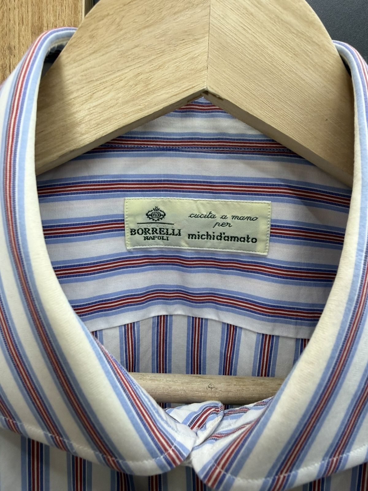Luigi Borrelli Luigi Borrelli Napoli Striped Cotton Shirt Men’s Size US L / EU 52-54 / 3 - 5 Thumbnail