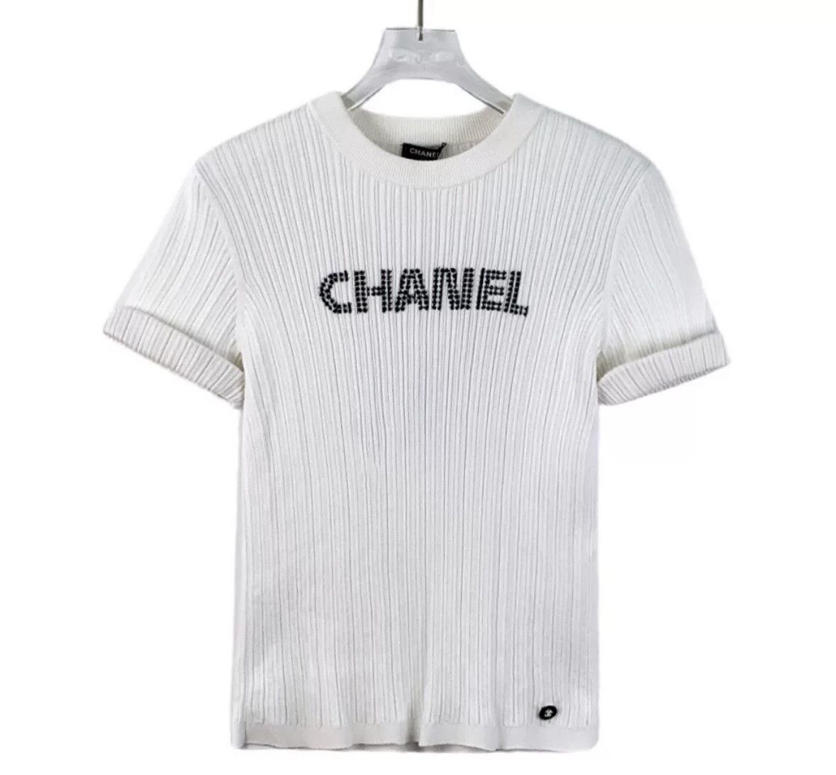 Chanel Chanel White Knit Short Sleeve Top Size M / US 6-8 / IT 42-44 - 1 Thumbnail