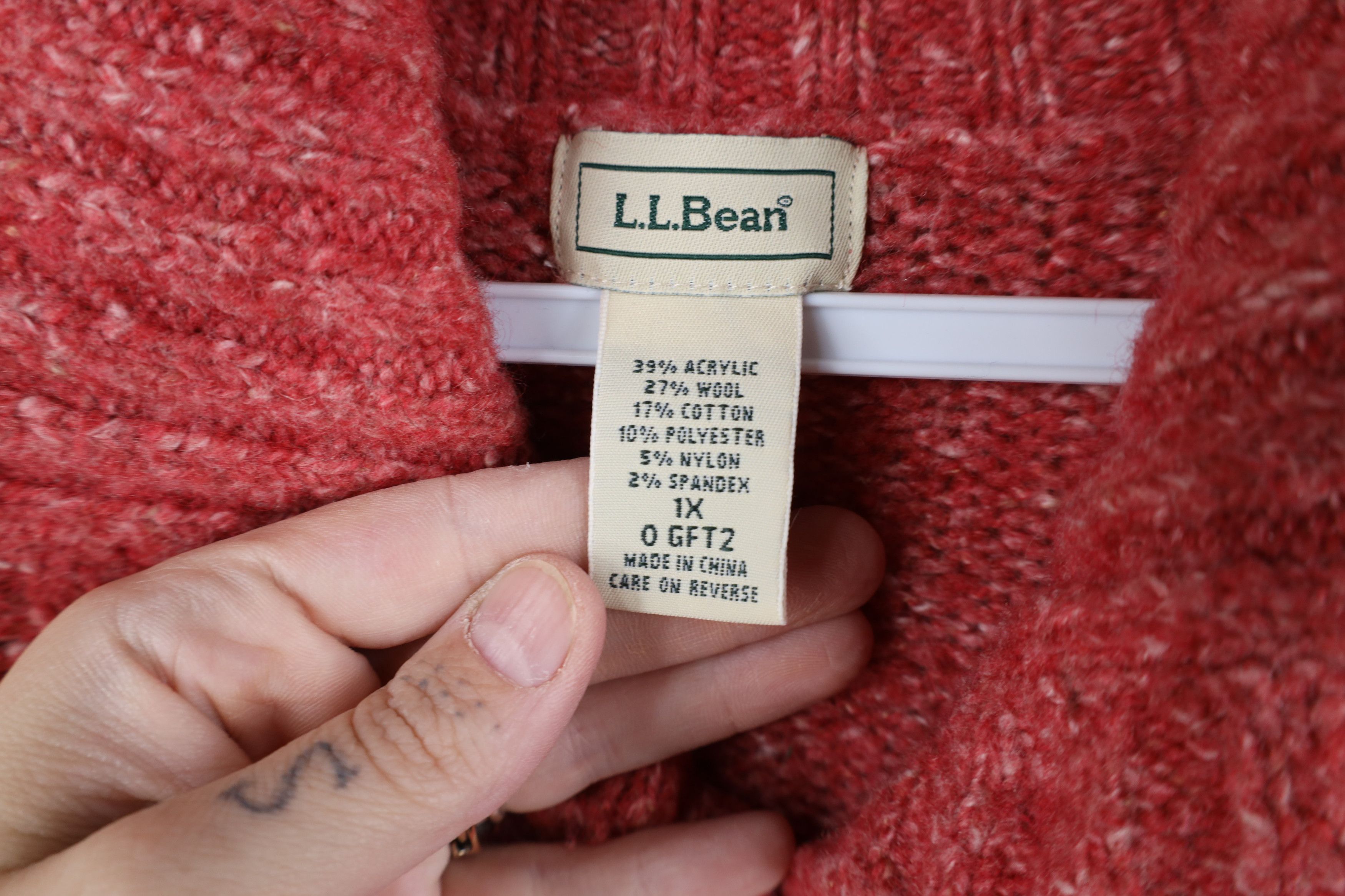 L.L. Bean Vintage LL Bean Wool Blend Cable Knit Cardigan Sweater Size XL / US 12-14 / IT 48-50 - 4 Thumbnail