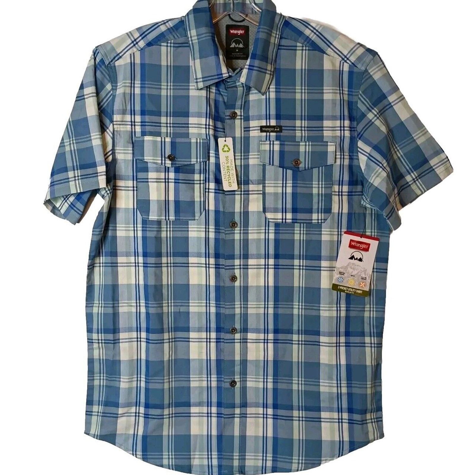 Wrangler Wrangler Utility Shirt Men's M Button Up Plaid Regular Fit Size US M / EU 48-50 / 2 - 1 Thumbnail