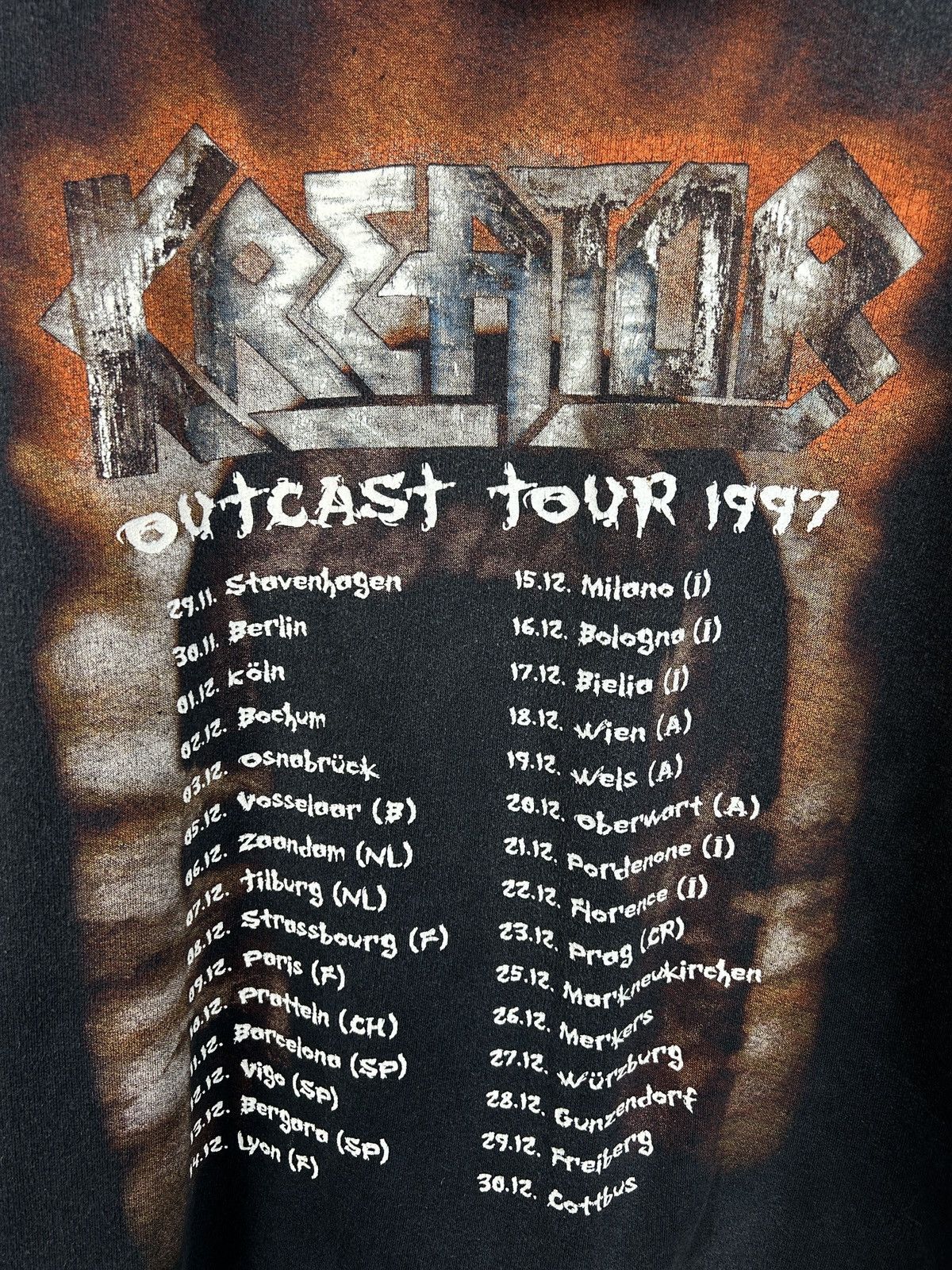Band Tees 90s Kreator Outcast Tour 1997 Thrash Metal Band Hoodie L Size US L / EU 52-54 / 3 - 7 Thumbnail