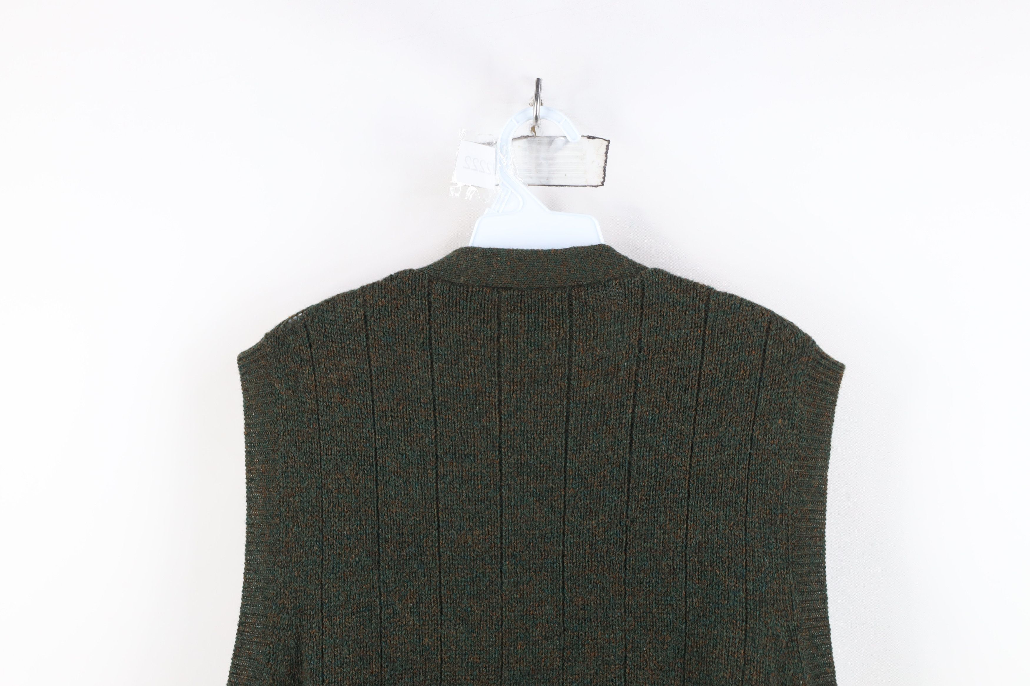 Vintage Vintage 90s Streetwear Ribbed Cardigan Sweater Vest Green Size US XL / EU 56 / 4 - 10 Thumbnail