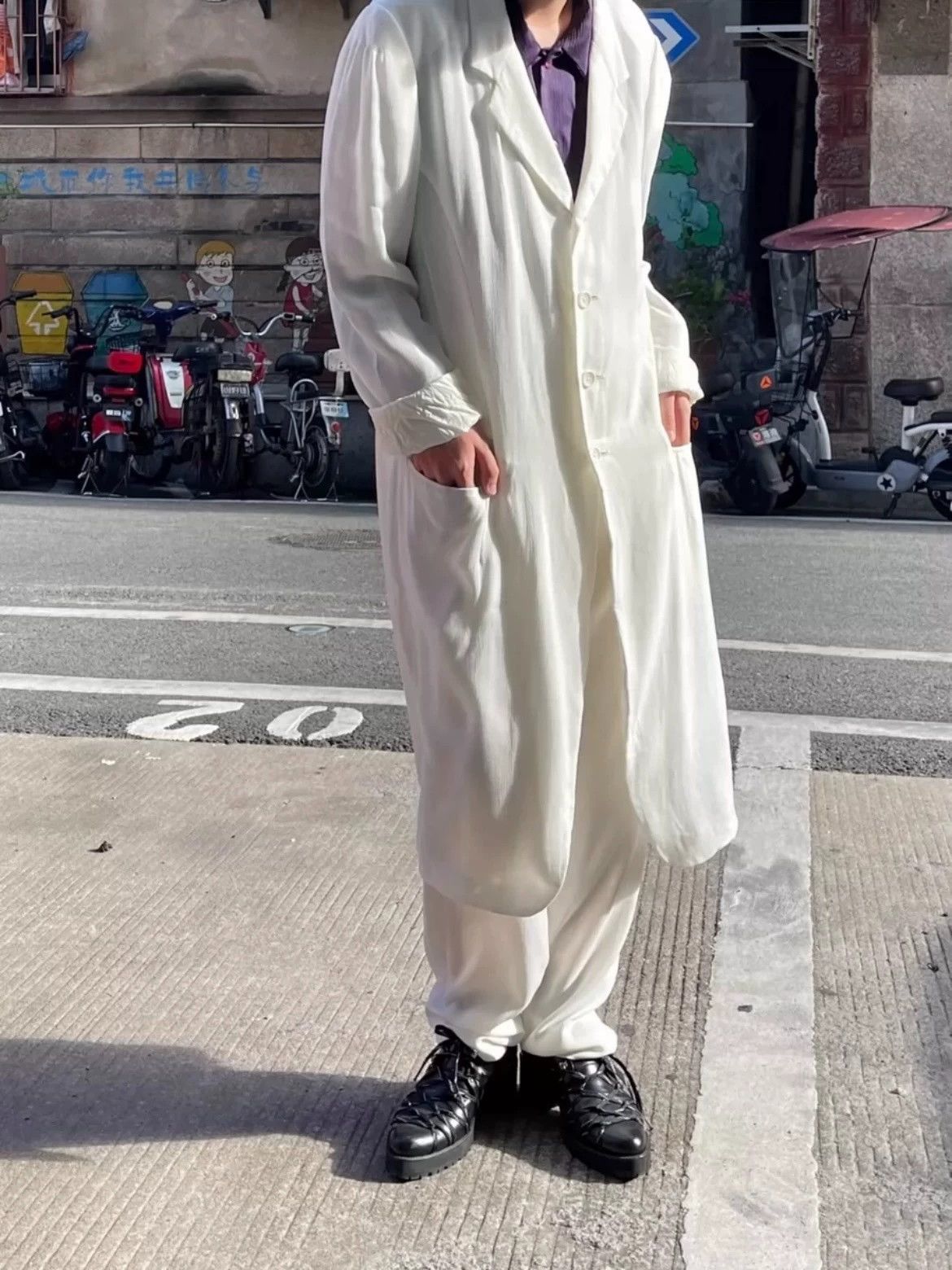 Yohji Yamamoto Yohji Yamamoto 97SS White Silk Mermaid Trousers Size US 29 - 5 Thumbnail