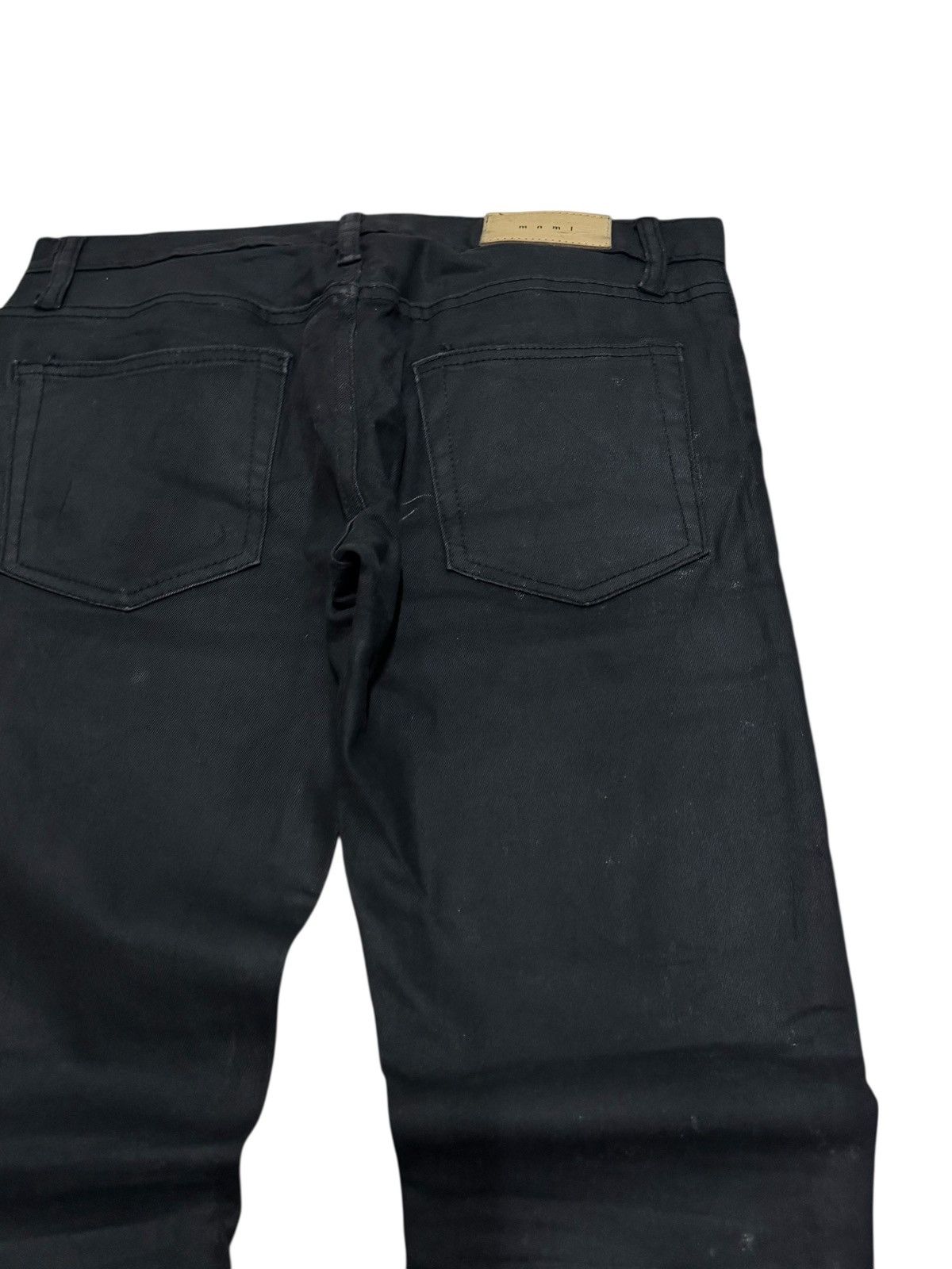 MNML MNML Coated Wax Black Jeans Slim Fit Zip Ankle Pants Size US 30 / EU 46 - 11 Thumbnail
