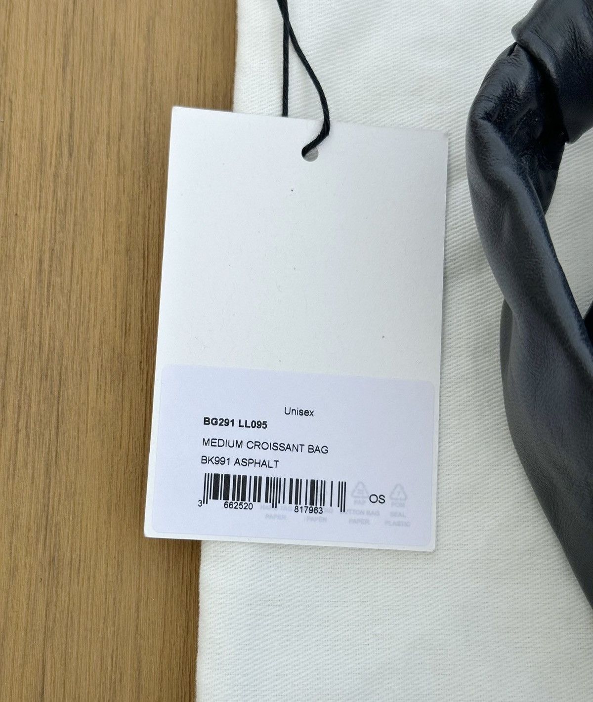 Lemaire Lemaire medium asphalt black lambskin croissant bag Size ONE SIZE - 8 Thumbnail