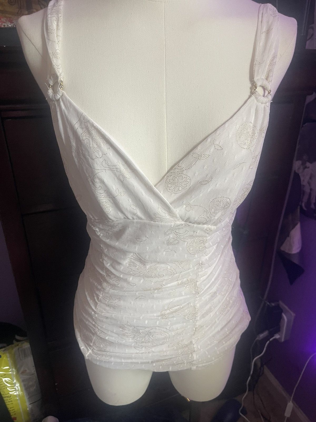 Express White lace top with adjustable straps and back. Size S / US 4 / IT 40 - 4 Thumbnail