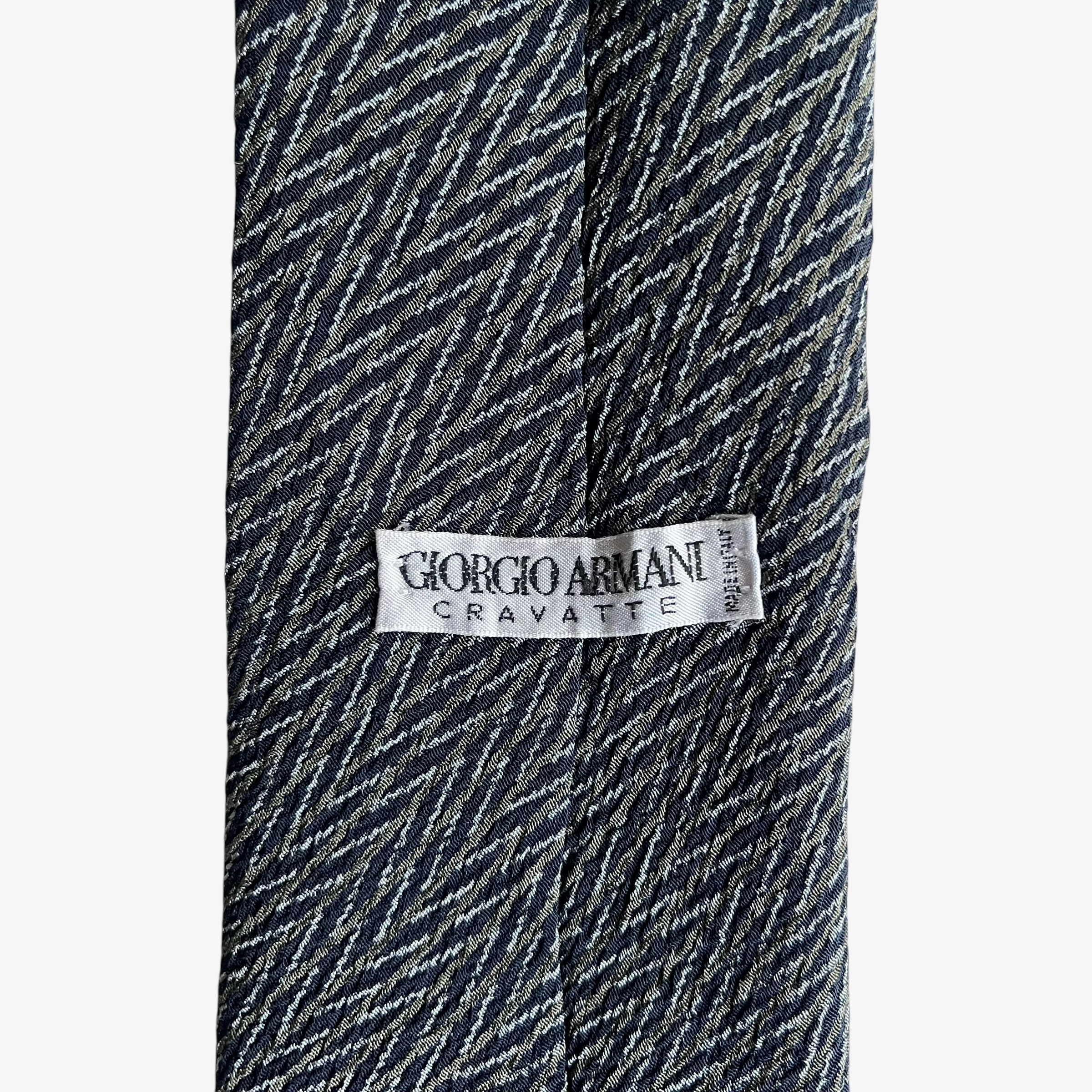 Giorgio Armani Vintage 90s Giorgio Armani Abstract Zig Zag Striped Silk Tie Size ONE SIZE - 2 Thumbnail