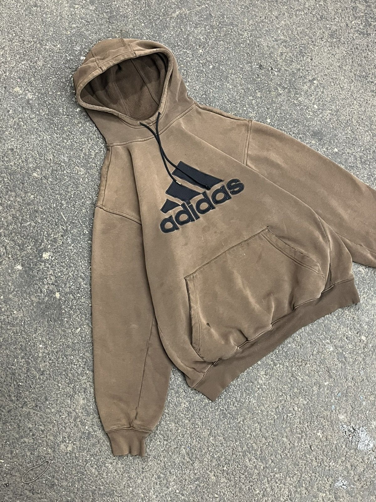 Adidas × Vintage Adidas mocha brown earth tone body fit hoodie streetwear Size US L / EU 52-54 / 3 - 4 Thumbnail