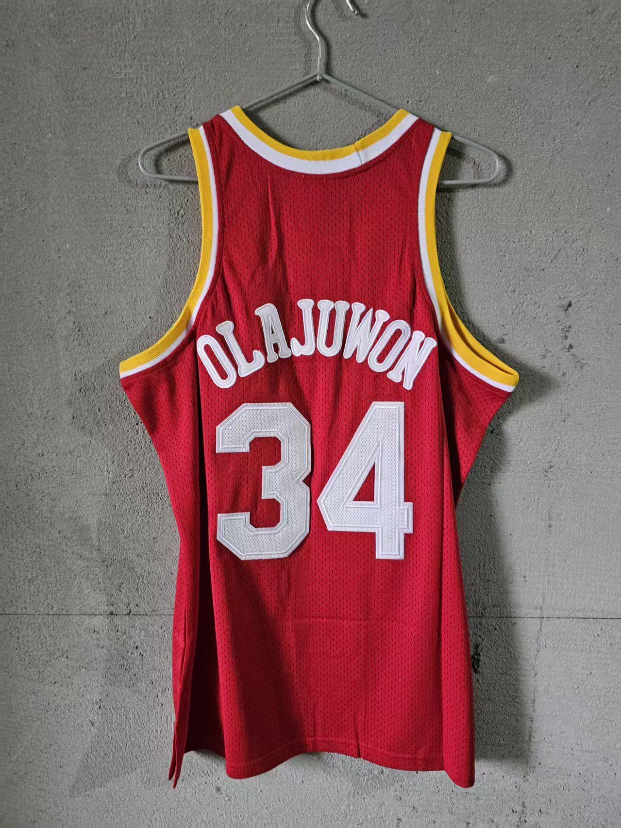 NBA Houston Rockets #34 Hakeem Olajuwon Jersey Double Stitched Size US M / EU 48-50 / 2 - 2 Thumbnail